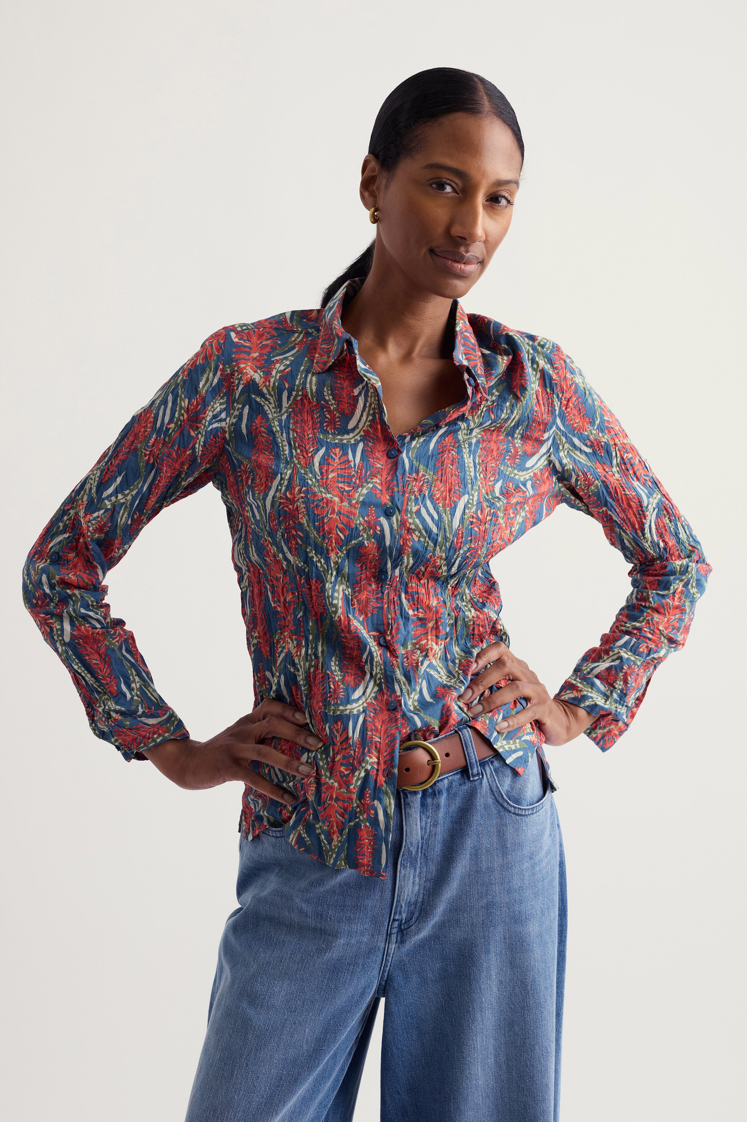 Seasalt Larissa Shirt - Red Hot Poker Dusk