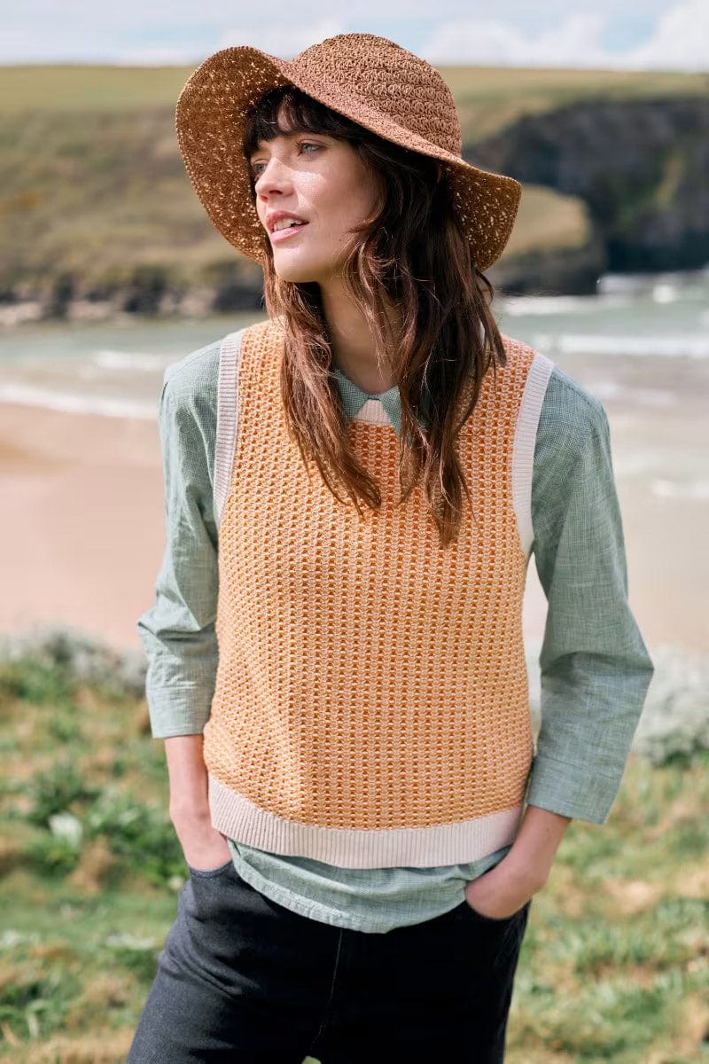 Seasalt Lichen Stone Knitted Vest - Downwind Chalk Spice – Potters