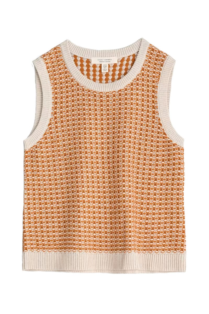 Seasalt Lichen Stone Knitted Vest - Downwind Chalk Spice – Potters