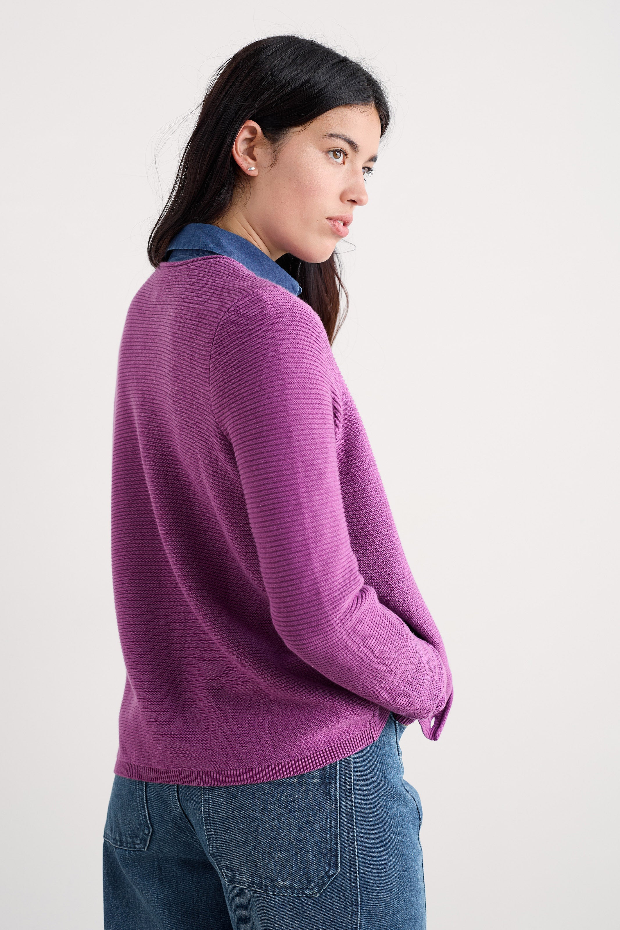 Seasalt Makers Cotton Cardigan - Bright Orchid