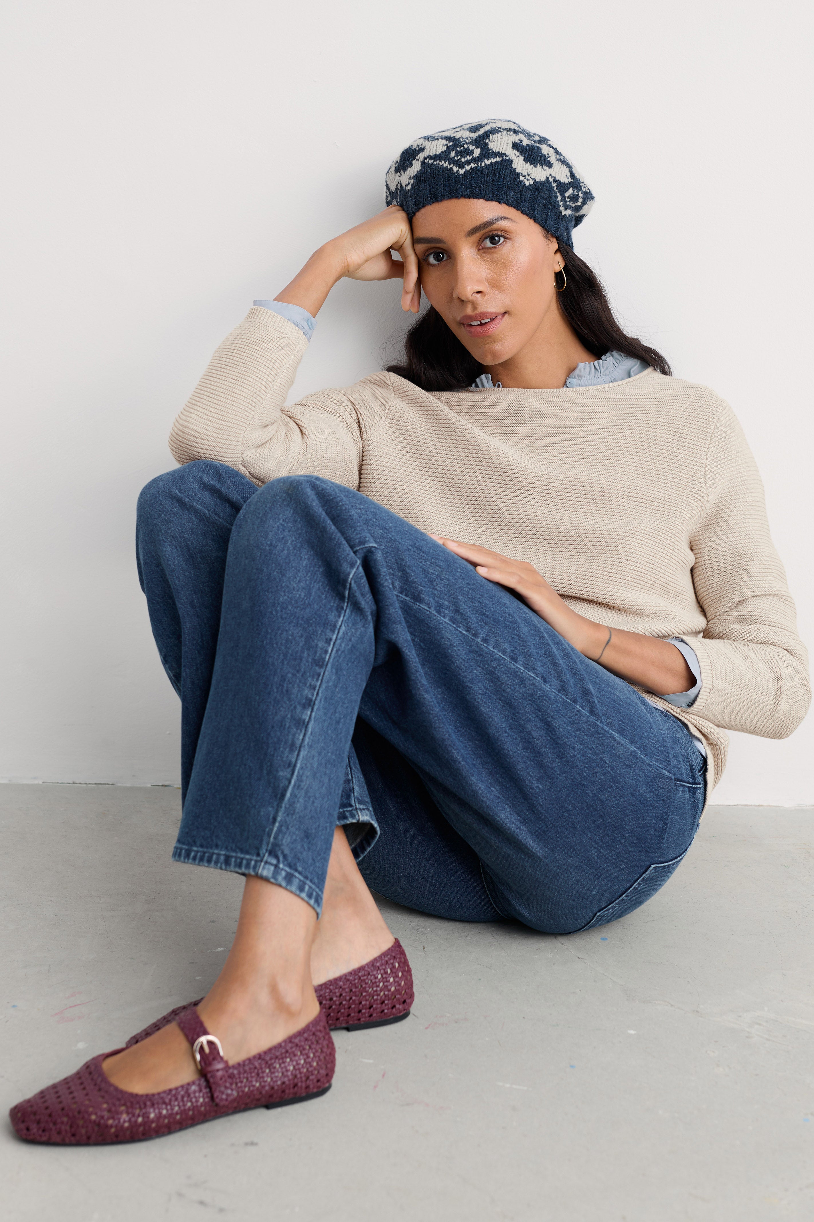 Seasalt Makers Cotton Jumper - Limestone