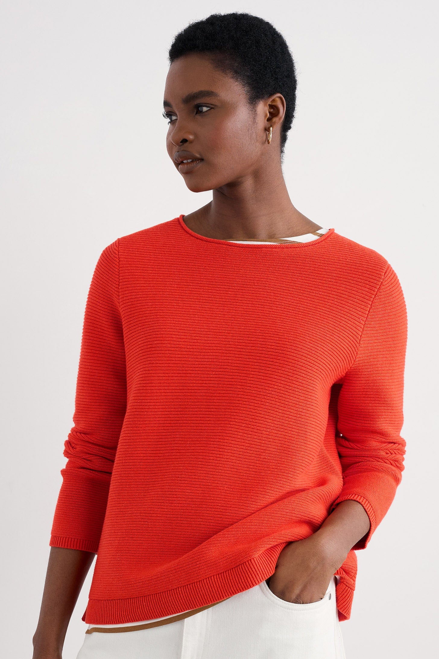 Seasalt Makers Cotton Jumper - Mandarin