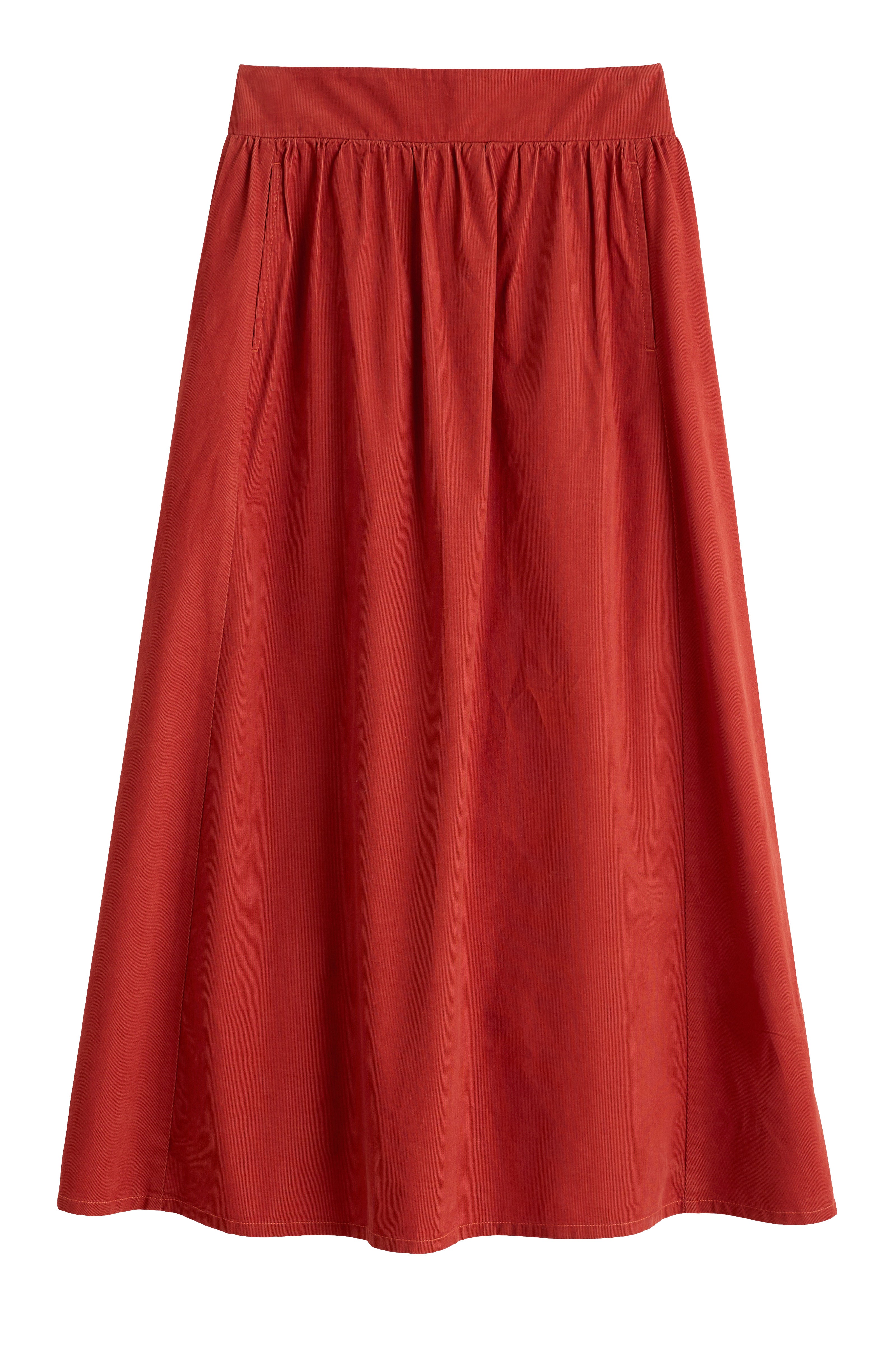 Seasalt Mevagissey Organic Cotton Midi Skirt - Dark Cinnamon