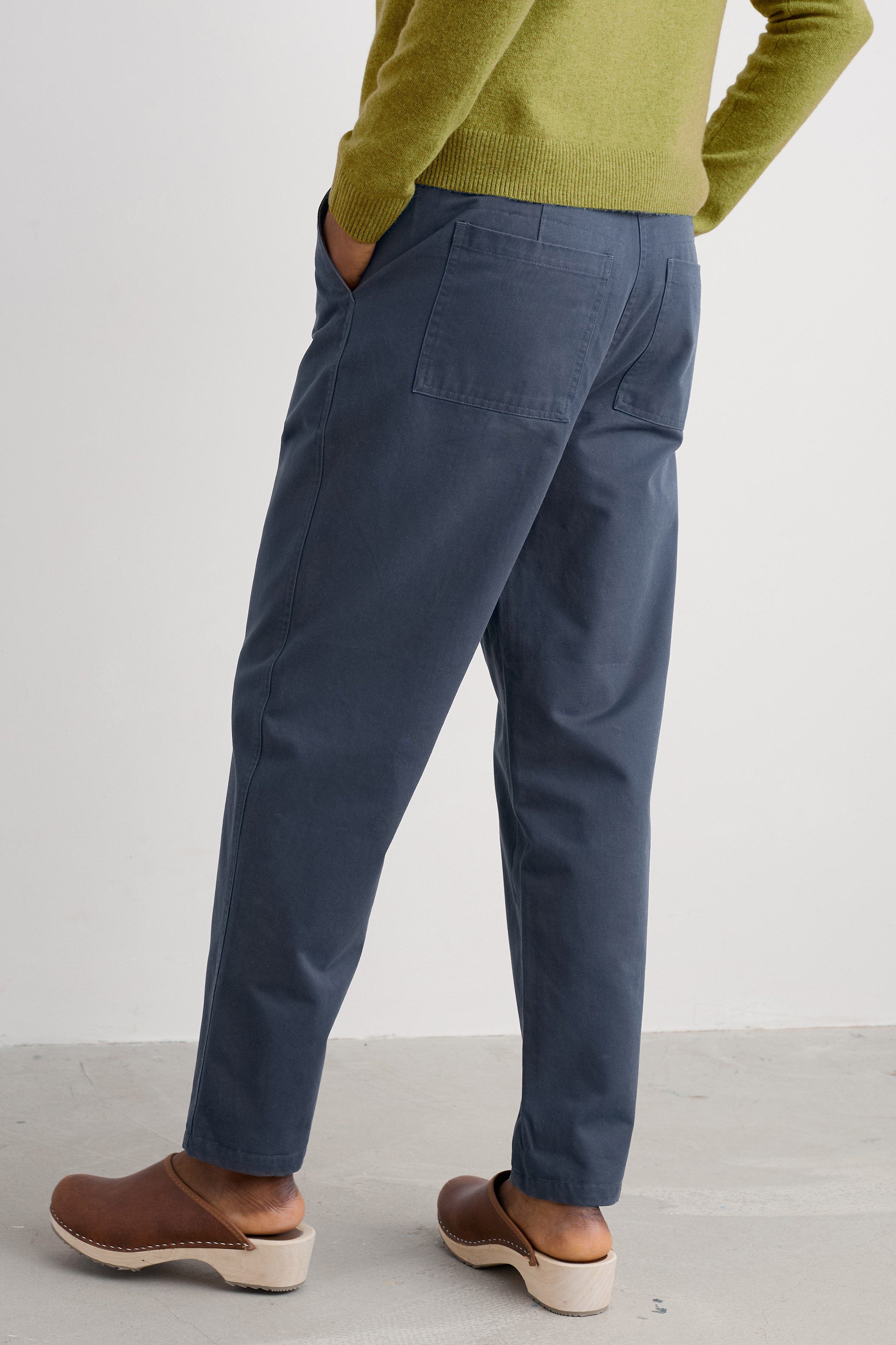Seasalt Mor Path Organic Cotton Trousers - Maritime