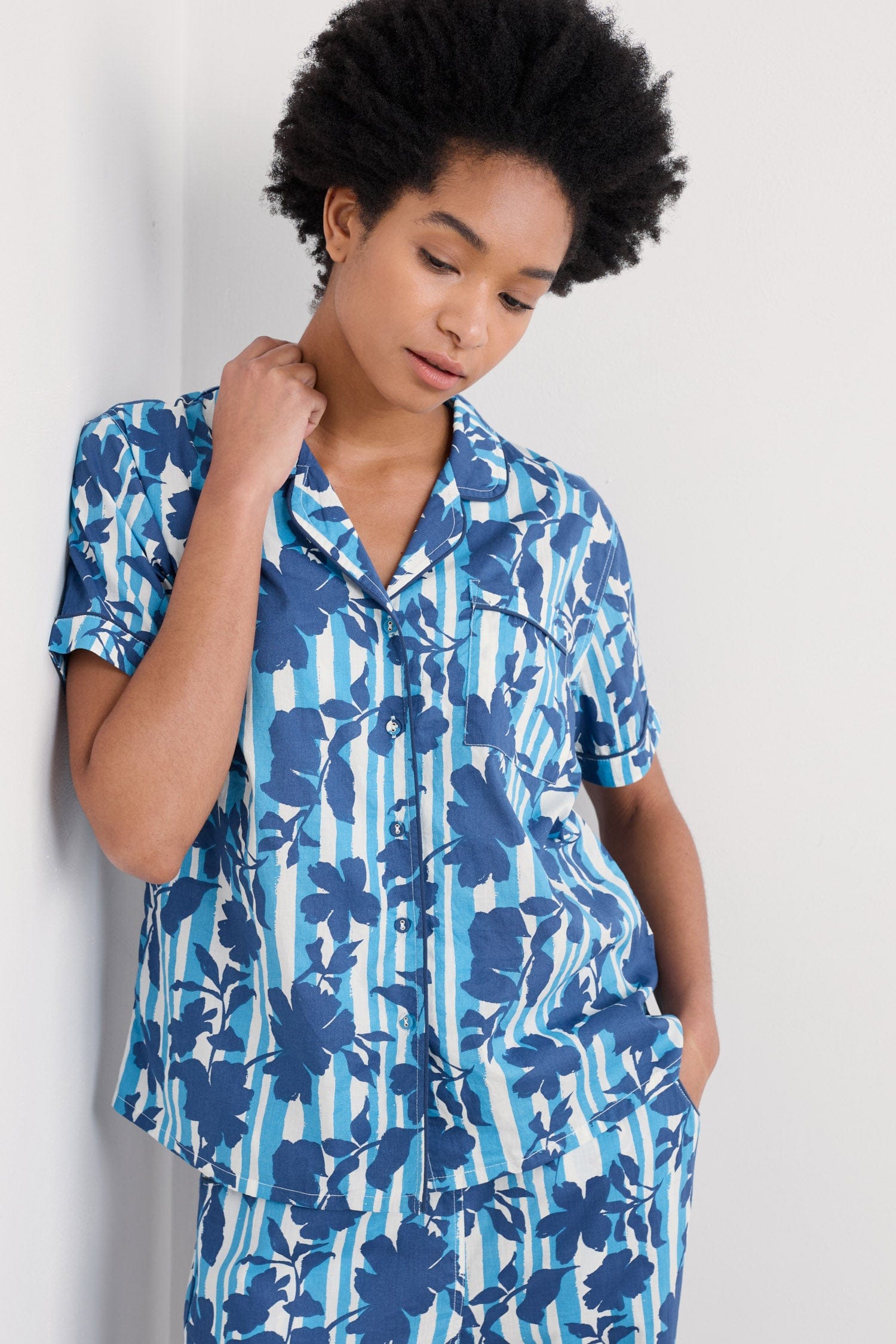 Seasalt Nesting Bird Pyjamas - Camellia Stripe Paddle