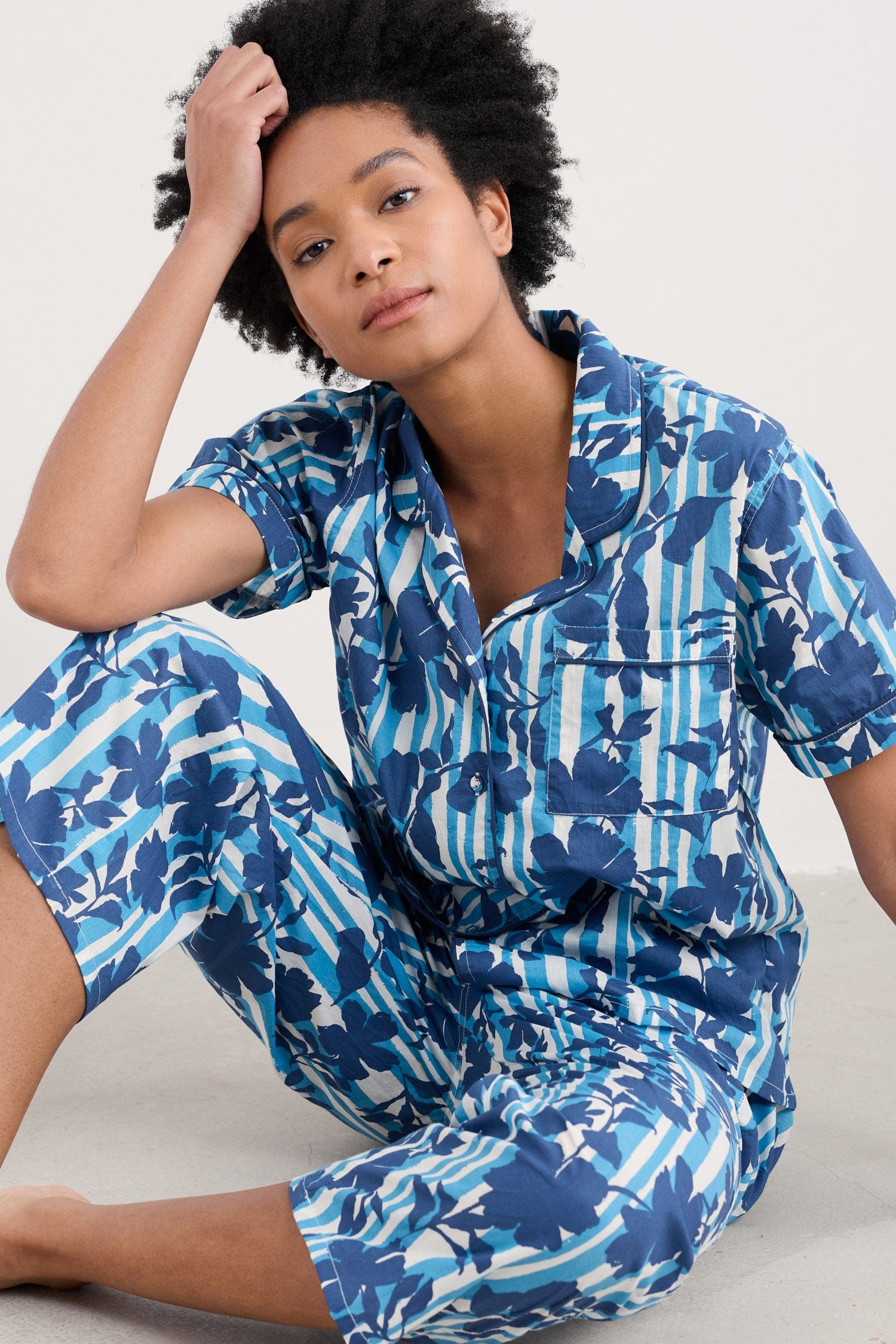 Seasalt Nesting Bird Pyjamas - Camellia Stripe Paddle