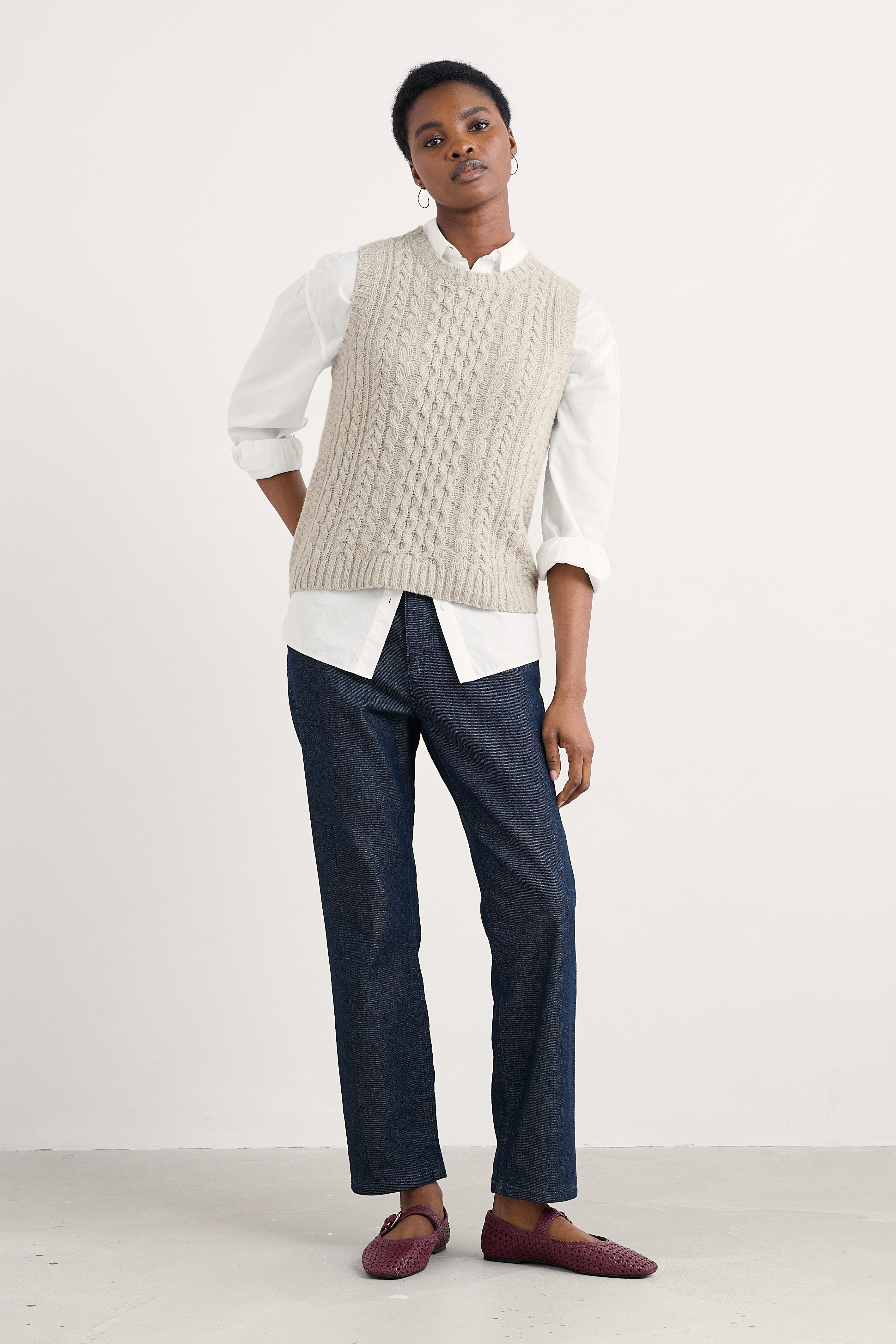 Seasalt Newlyn Sleeveless Jumper - Aran