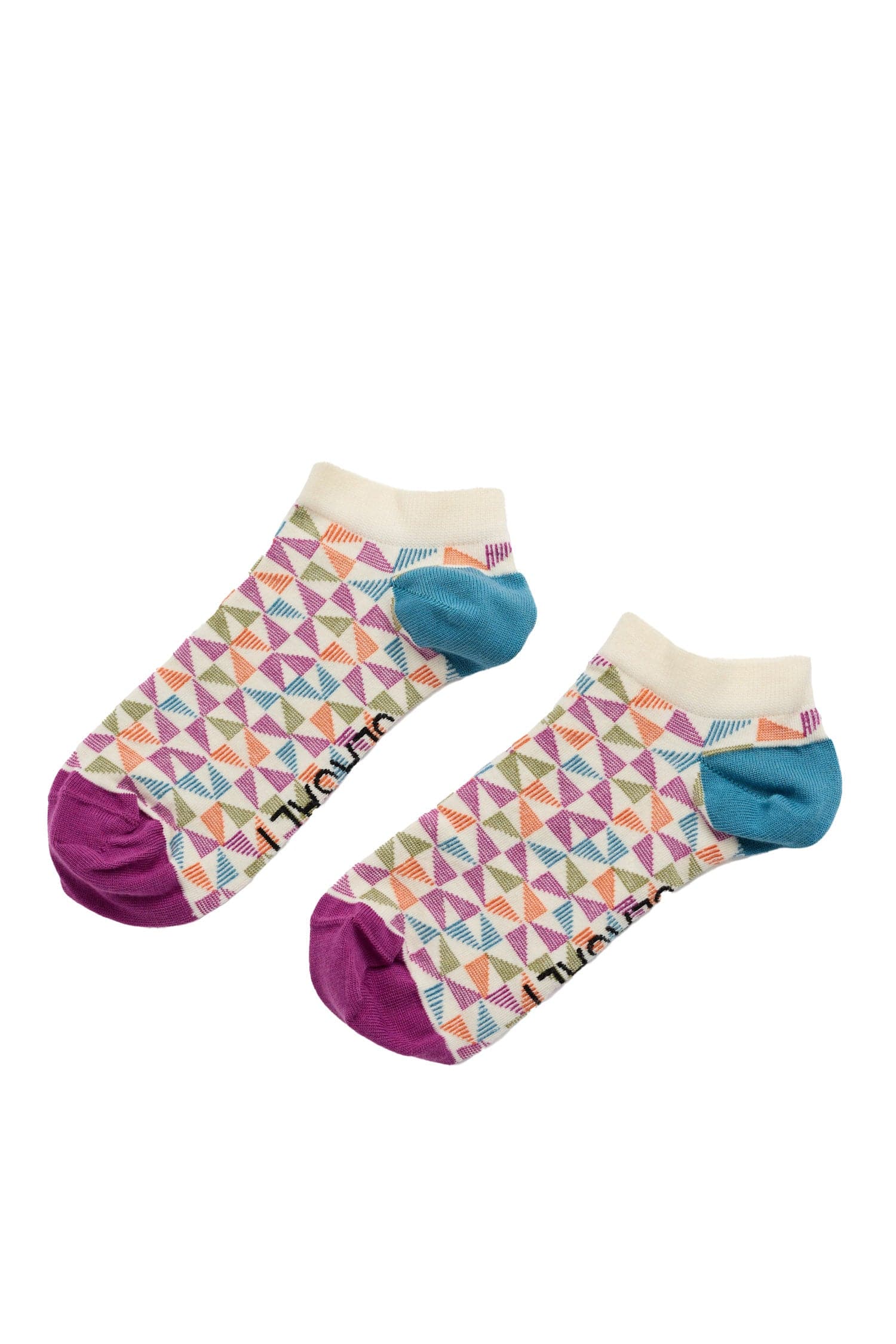 Seasalt Organic Cotton Arty Trainer Socks - Geo Poseidon Mix B-AC34643_35577_OS