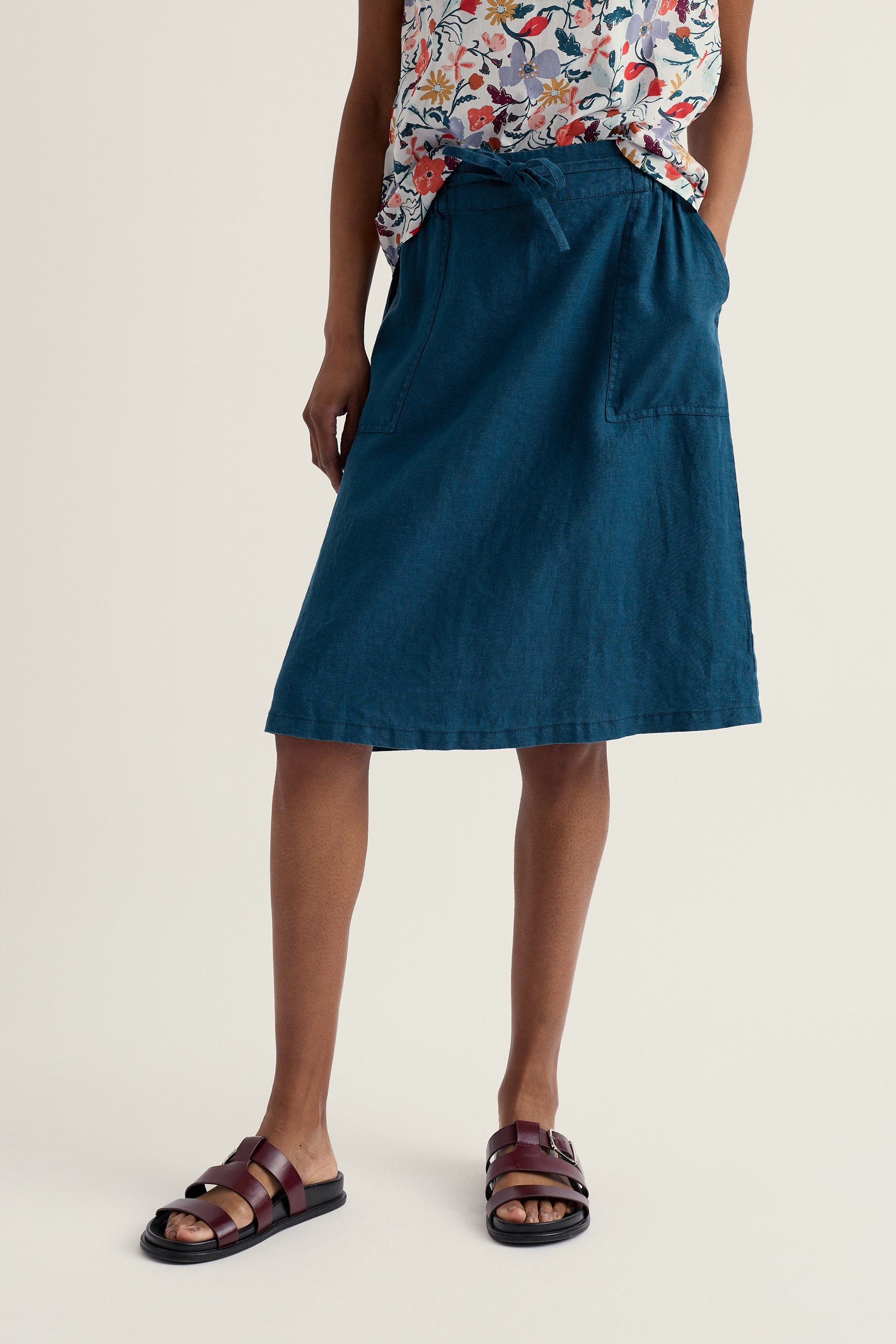 Seasalt Pepper Moth Linen Skirt - Ocean Drift