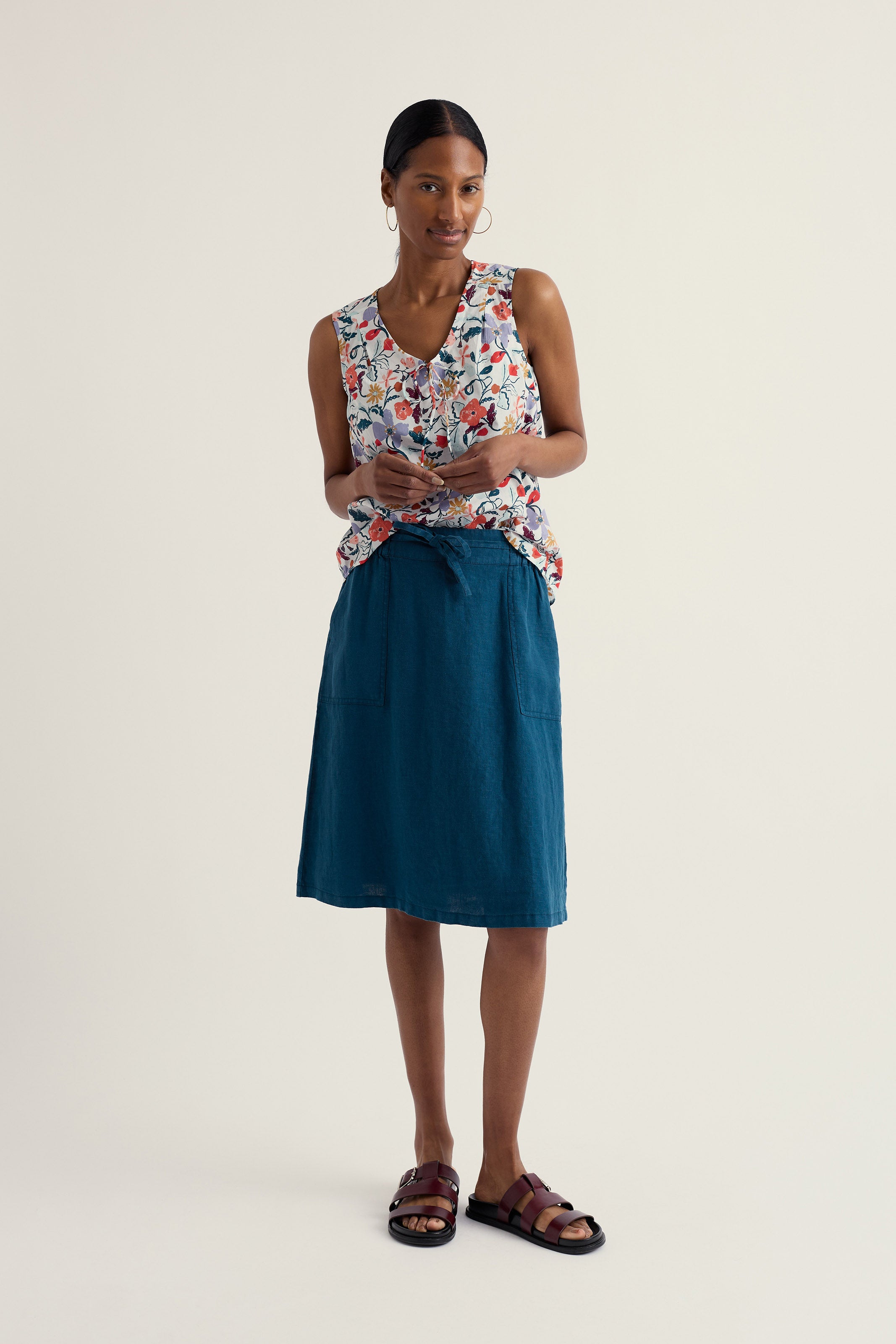 Seasalt Pepper Moth Linen Skirt - Ocean Drift