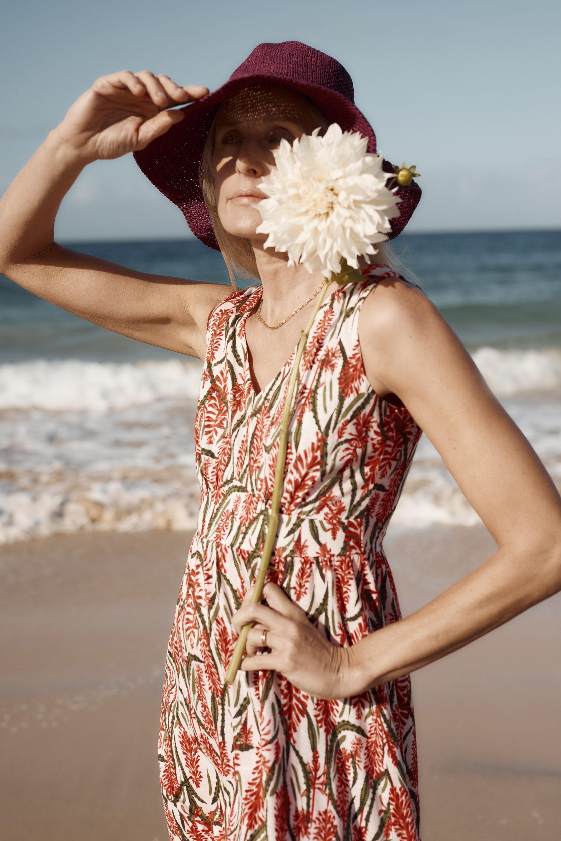 Seasalt Polmanter Dress - Red Hot Poker Chalk