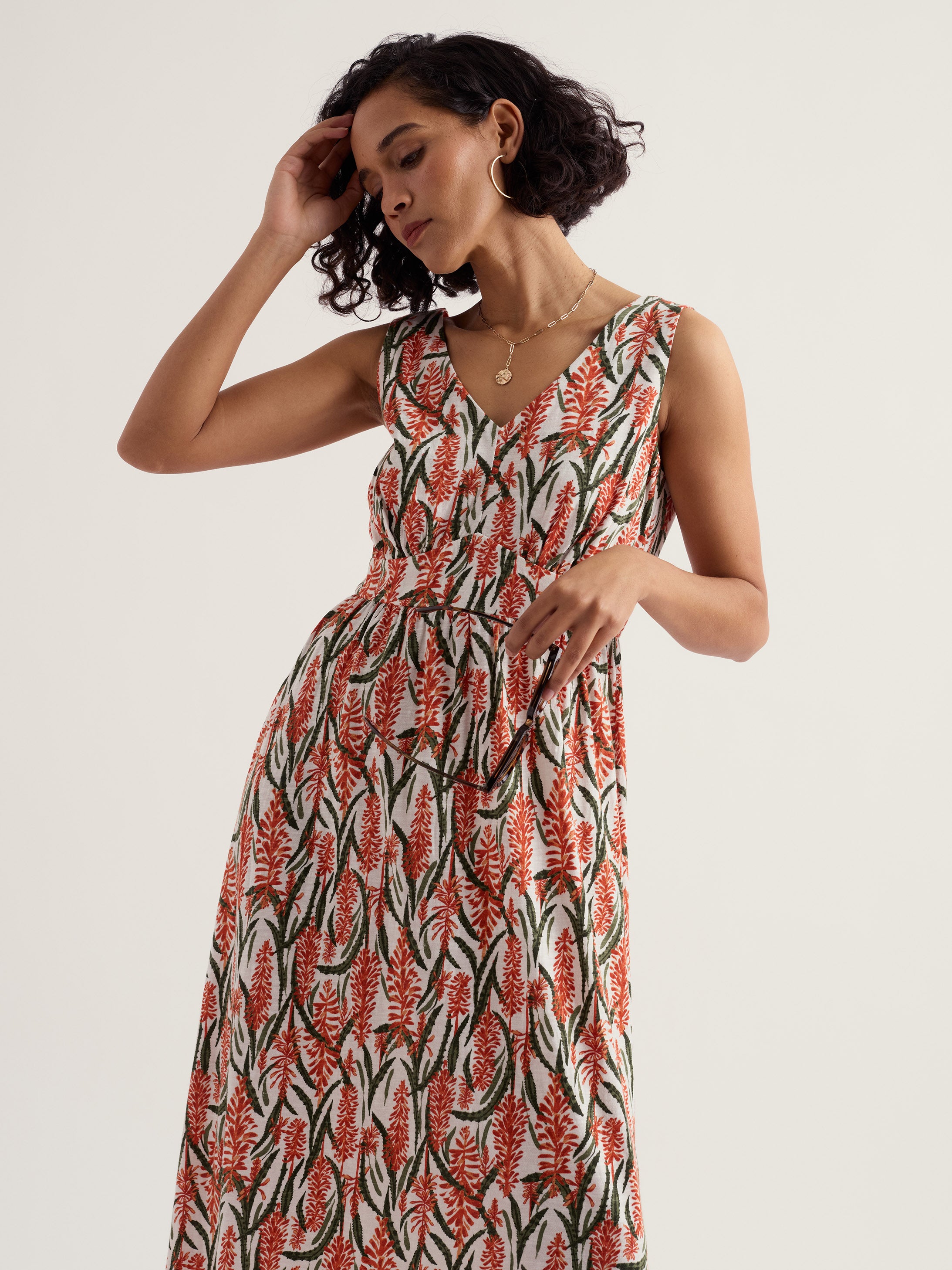 Seasalt Polmanter Dress - Red Hot Poker Chalk