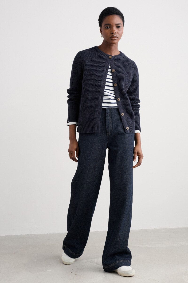 Seasalt Potters Meadow Organic Cotton Cardigan - Maritime