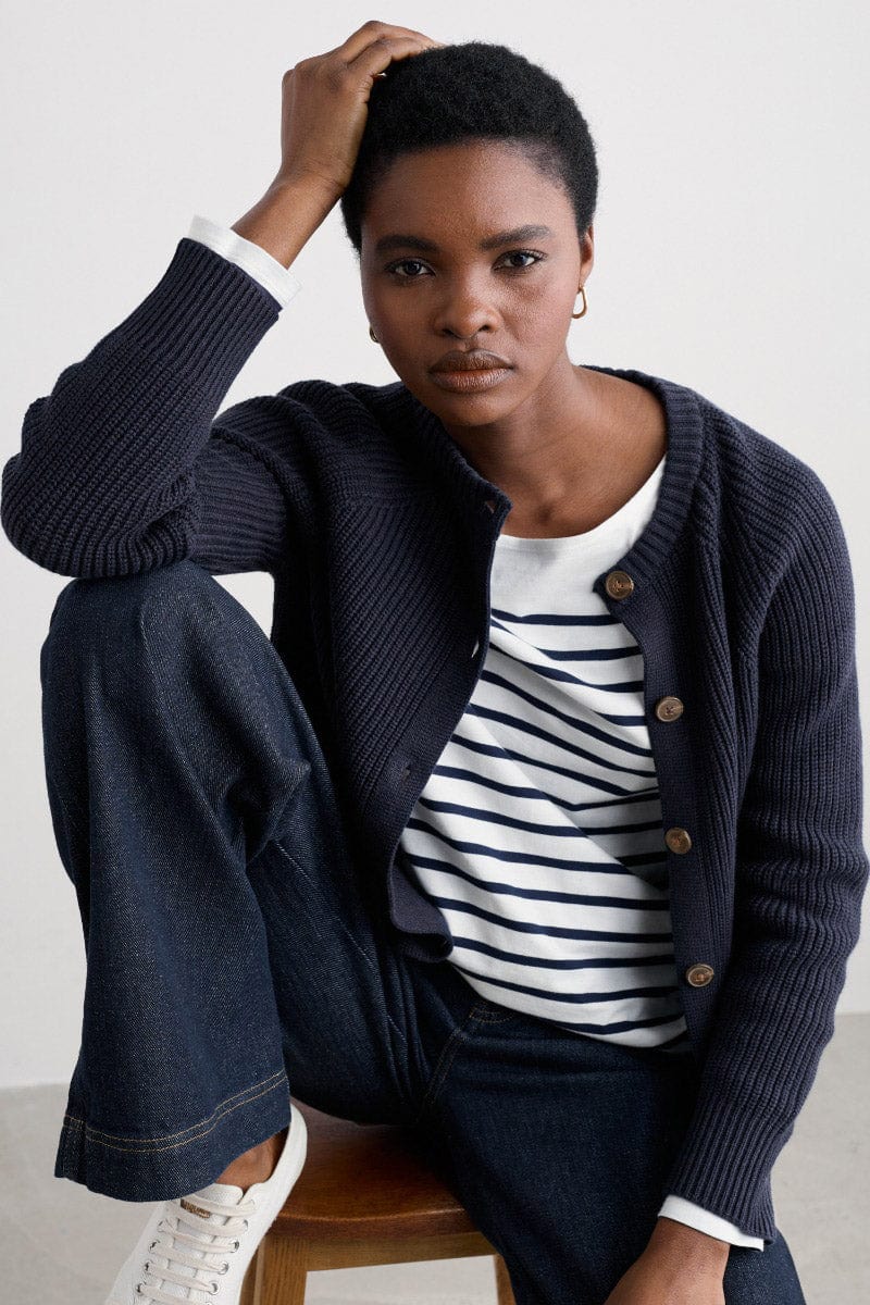 Seasalt Potters Meadow Organic Cotton Cardigan - Maritime