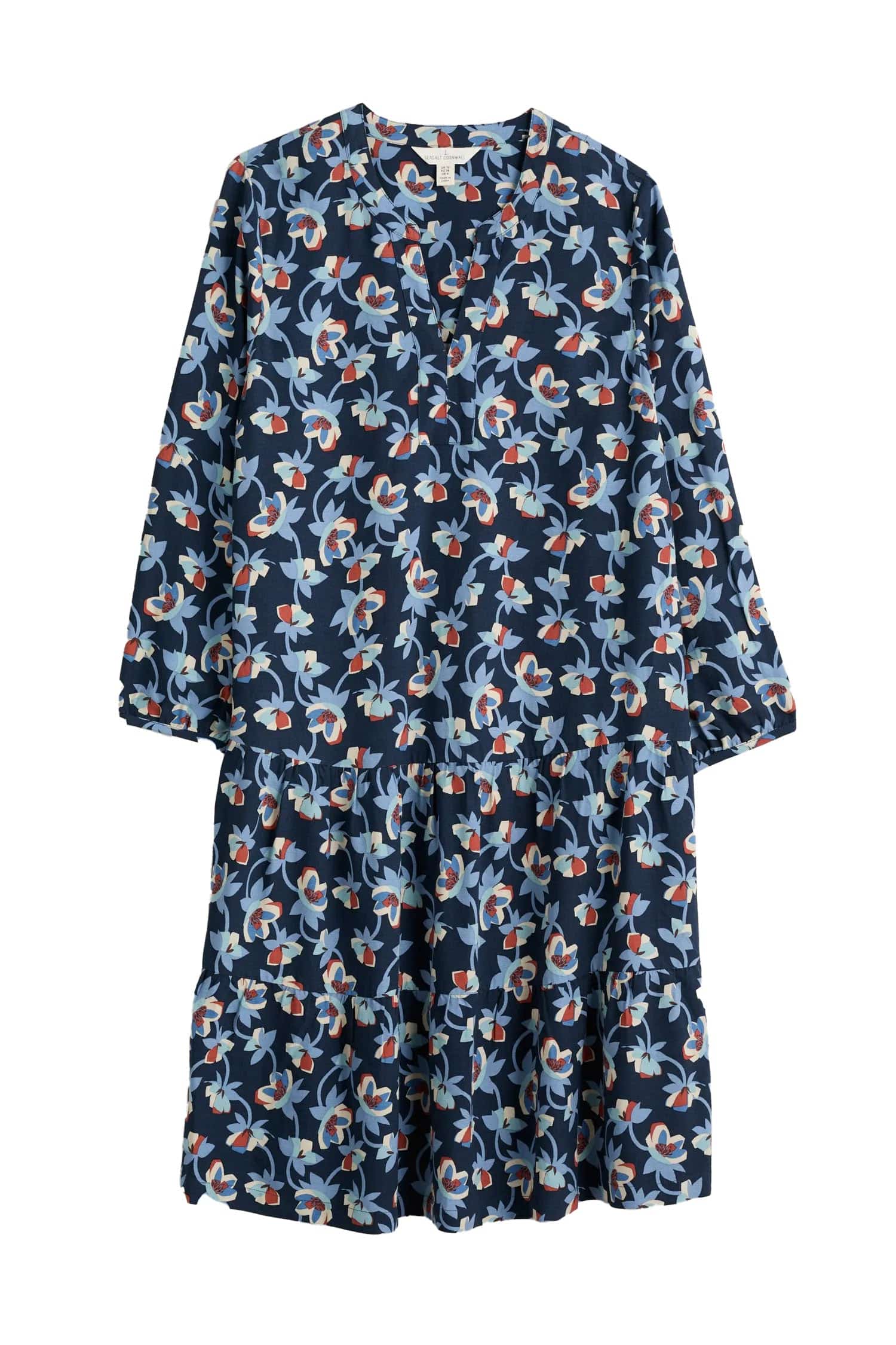 Seasalt Proctor Tiered Dress - Hellebore Collage Maritime