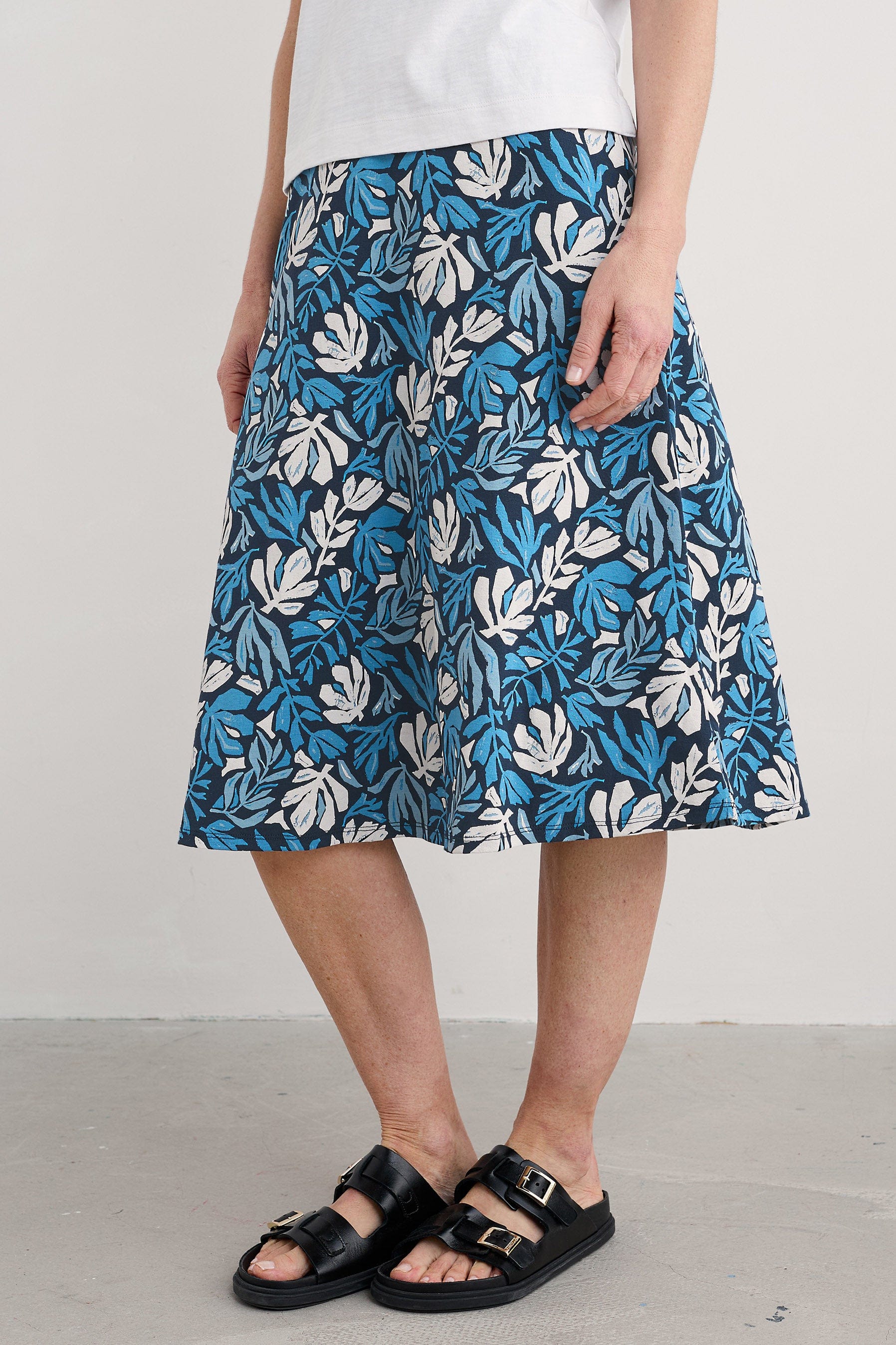 Seasalt Rose A-Line Skirt - Cut Out Seaweed Maritime