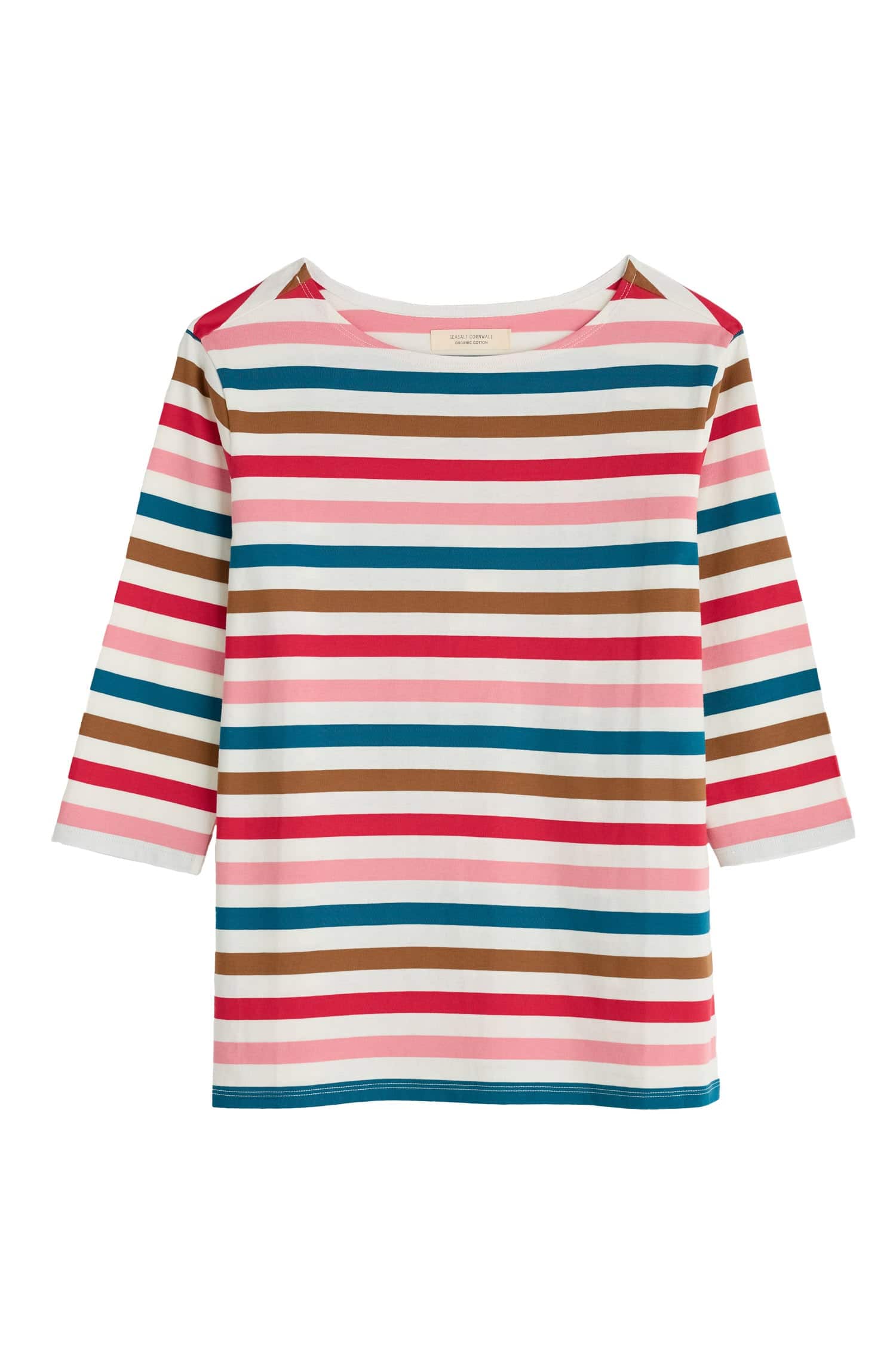 Seasalt Sailor 3/4 Sleeve Top - Quad Scallion Pink Sky