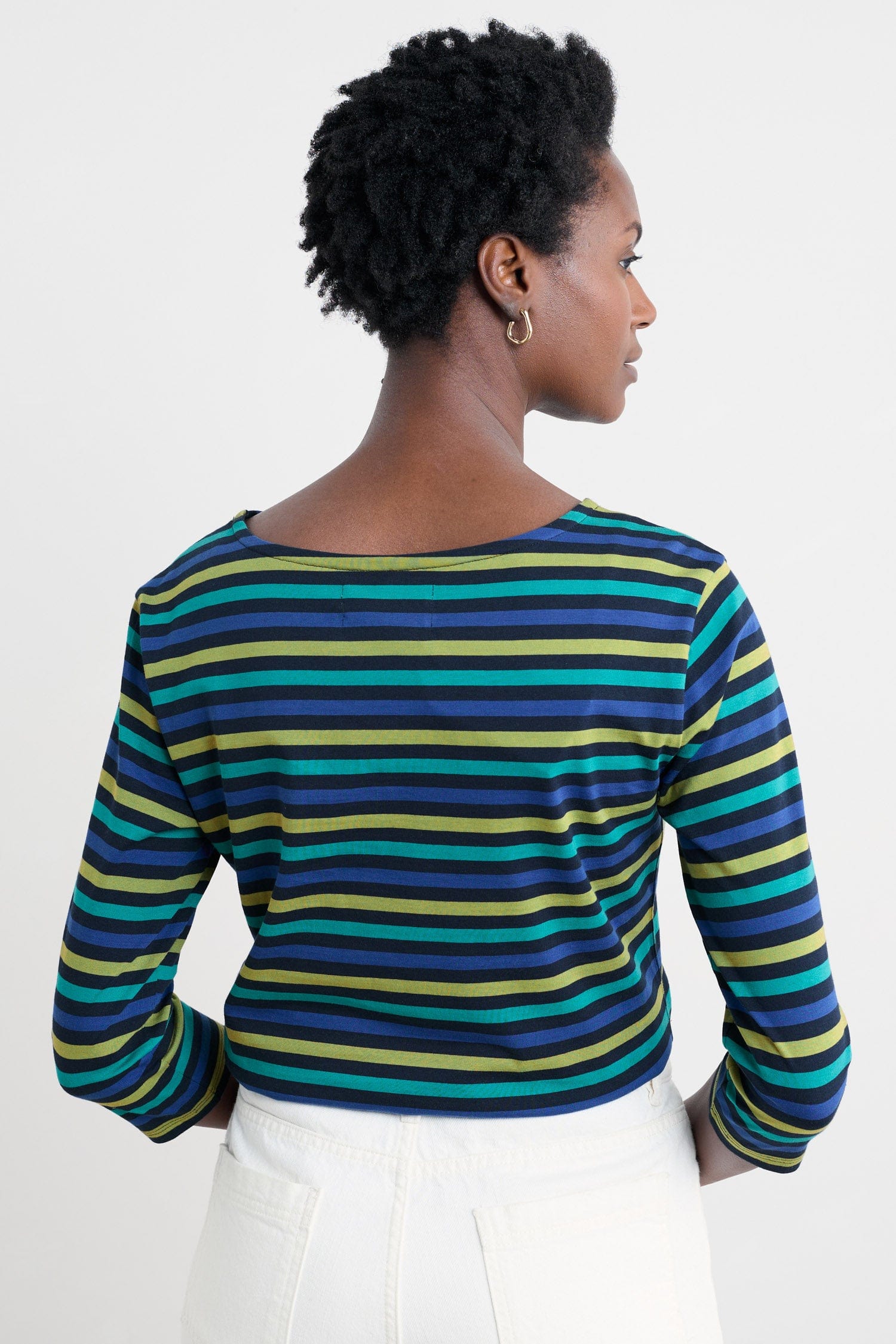 Seasalt Sailor 3/4 Sleeve Top - Tri Mini Cornish Emulsion