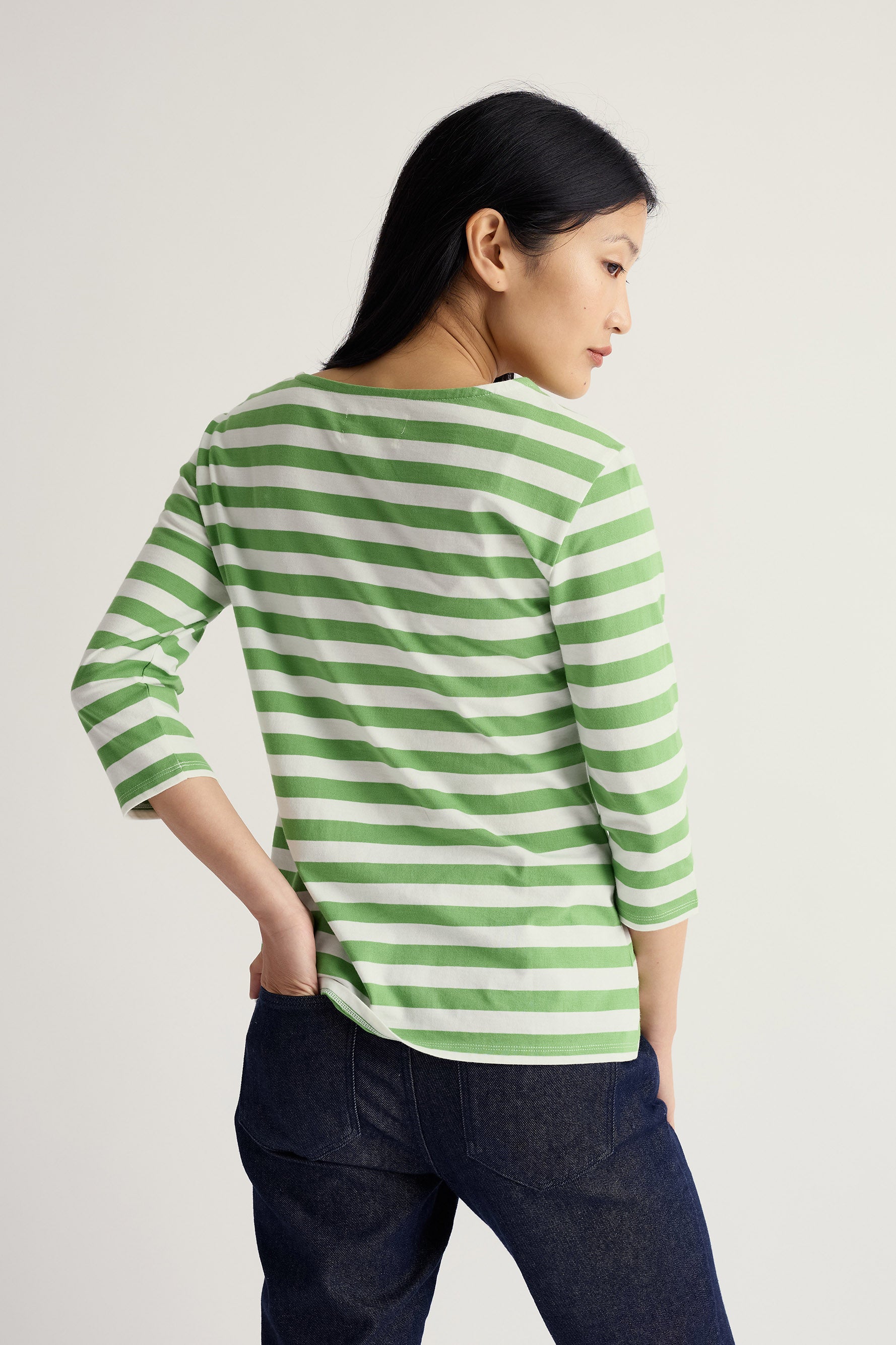 Seasalt Sailor Organic Cotton Jersey Top - Scallion Clover Leaf