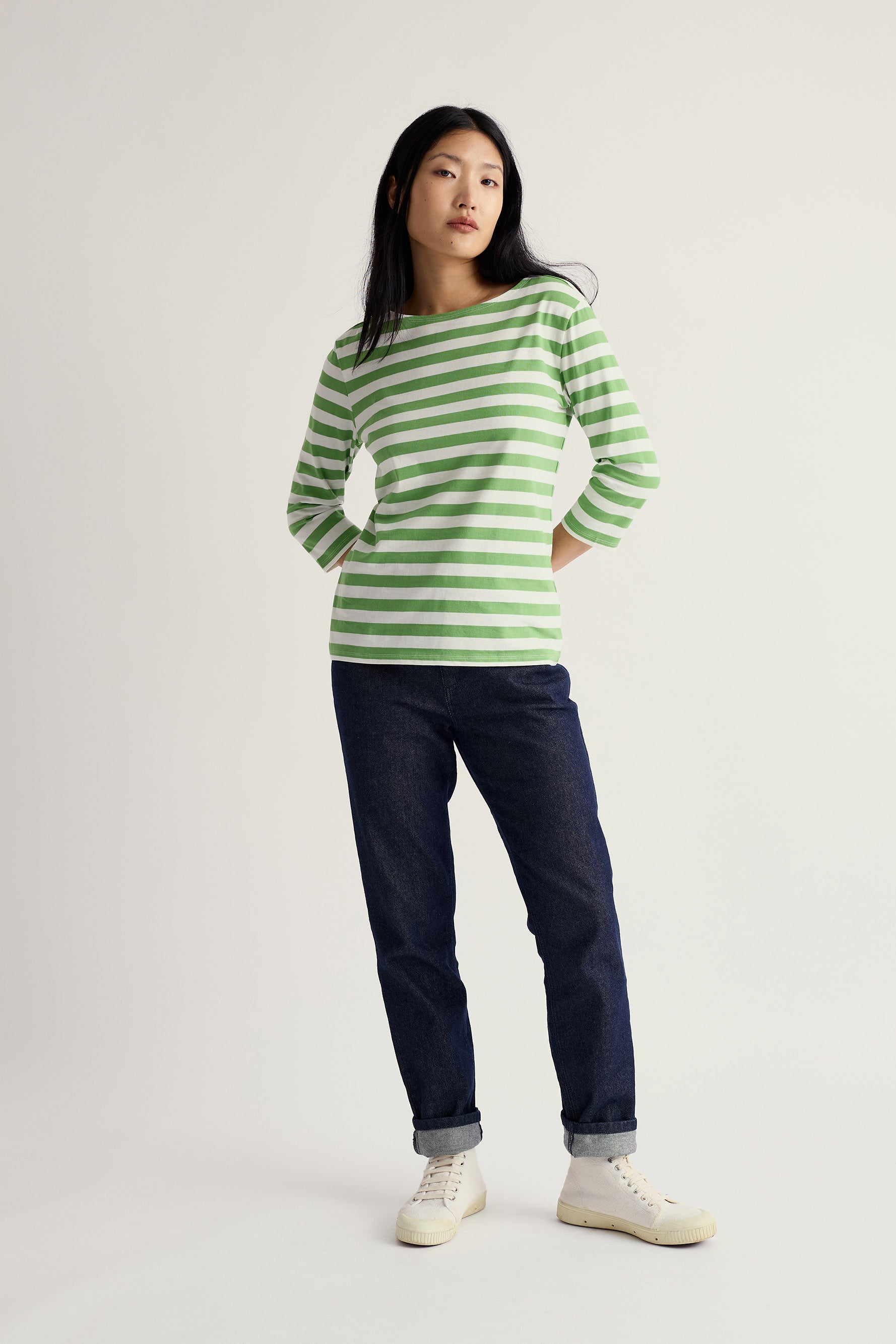 Seasalt Sailor Organic Cotton Jersey Top - Scallion Clover Leaf