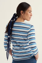 Seasalt Sailor Organic Cotton Jersey Top - Tri Mini Cornish Blue Fog