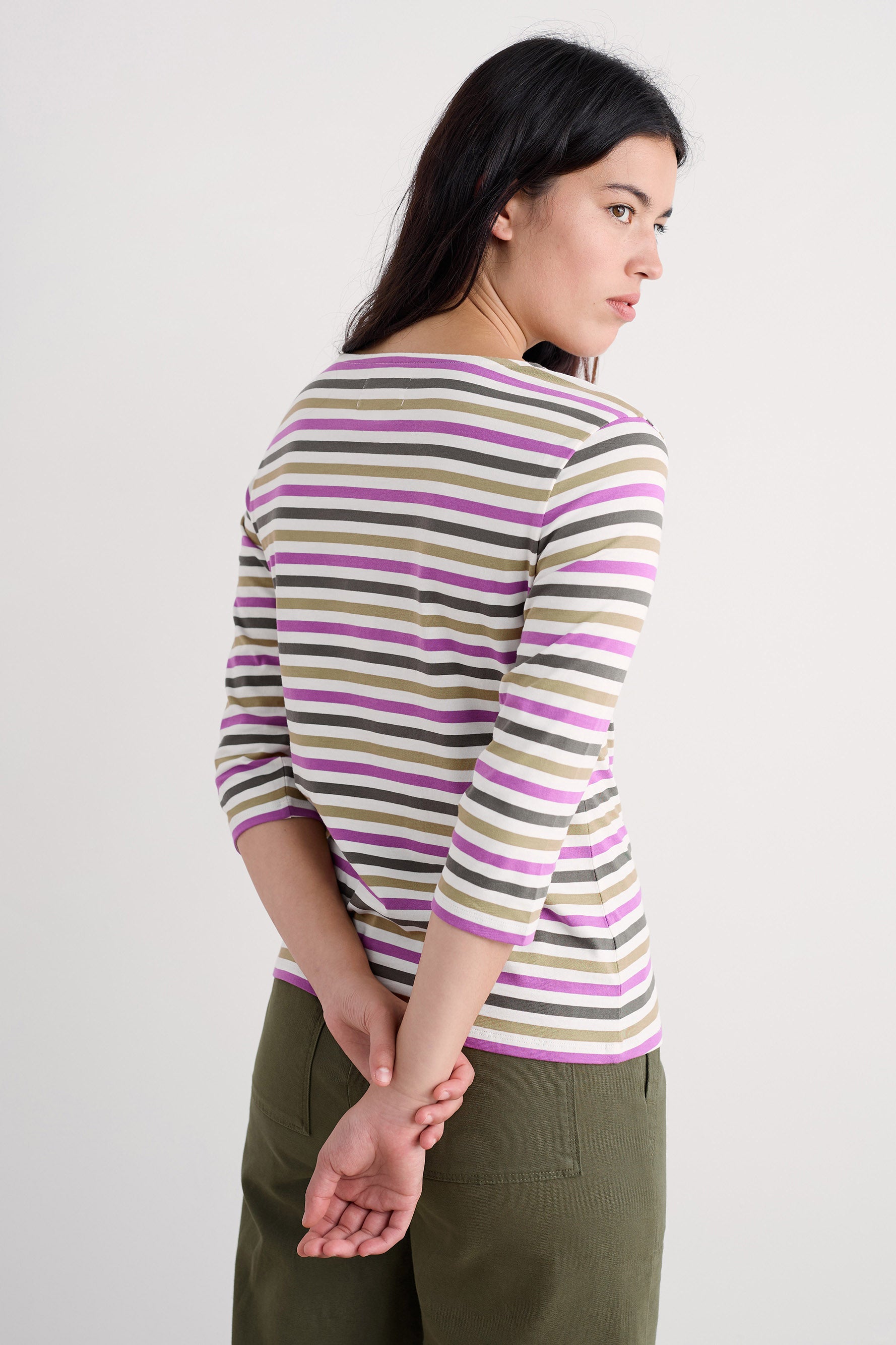 Seasalt Sailor Organic Cotton Jersey Top - Tri Mini Cornish Fennel