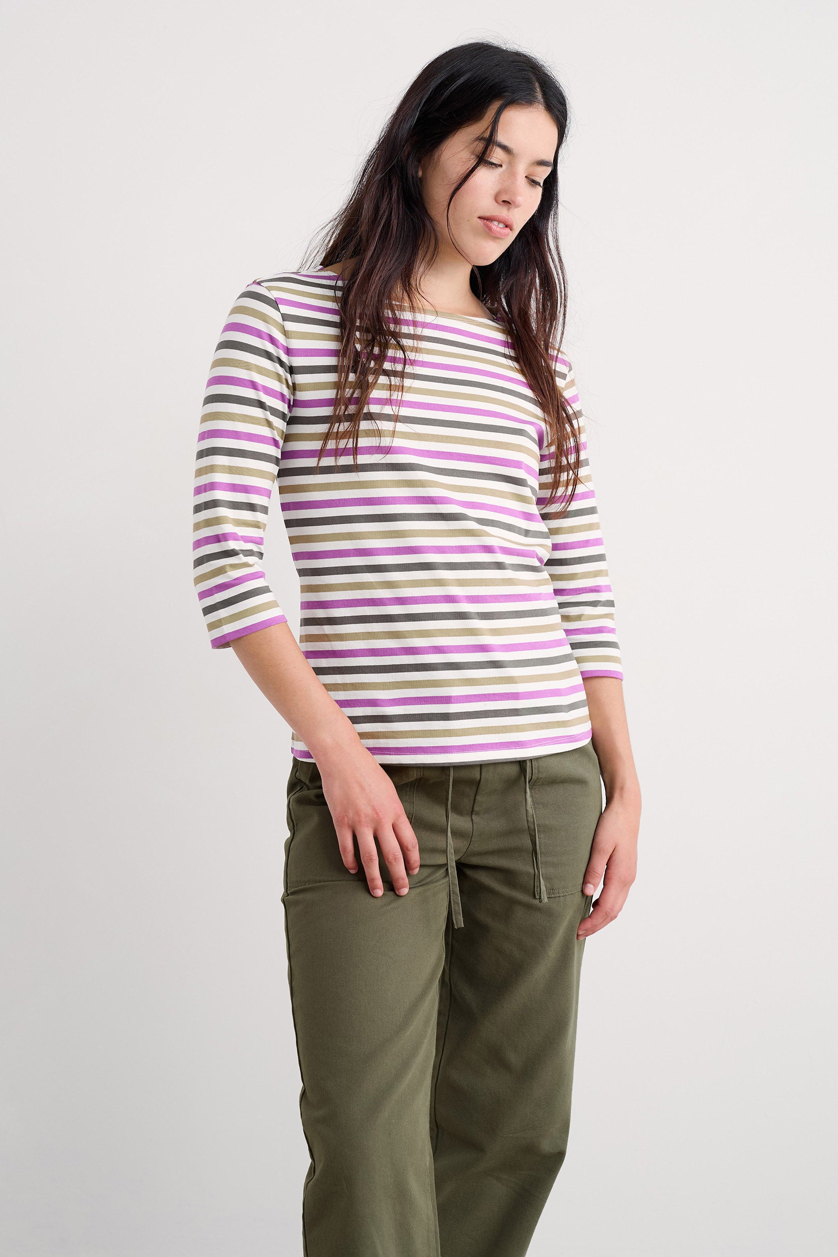 Seasalt Sailor Organic Cotton Jersey Top - Tri Mini Cornish Fennel