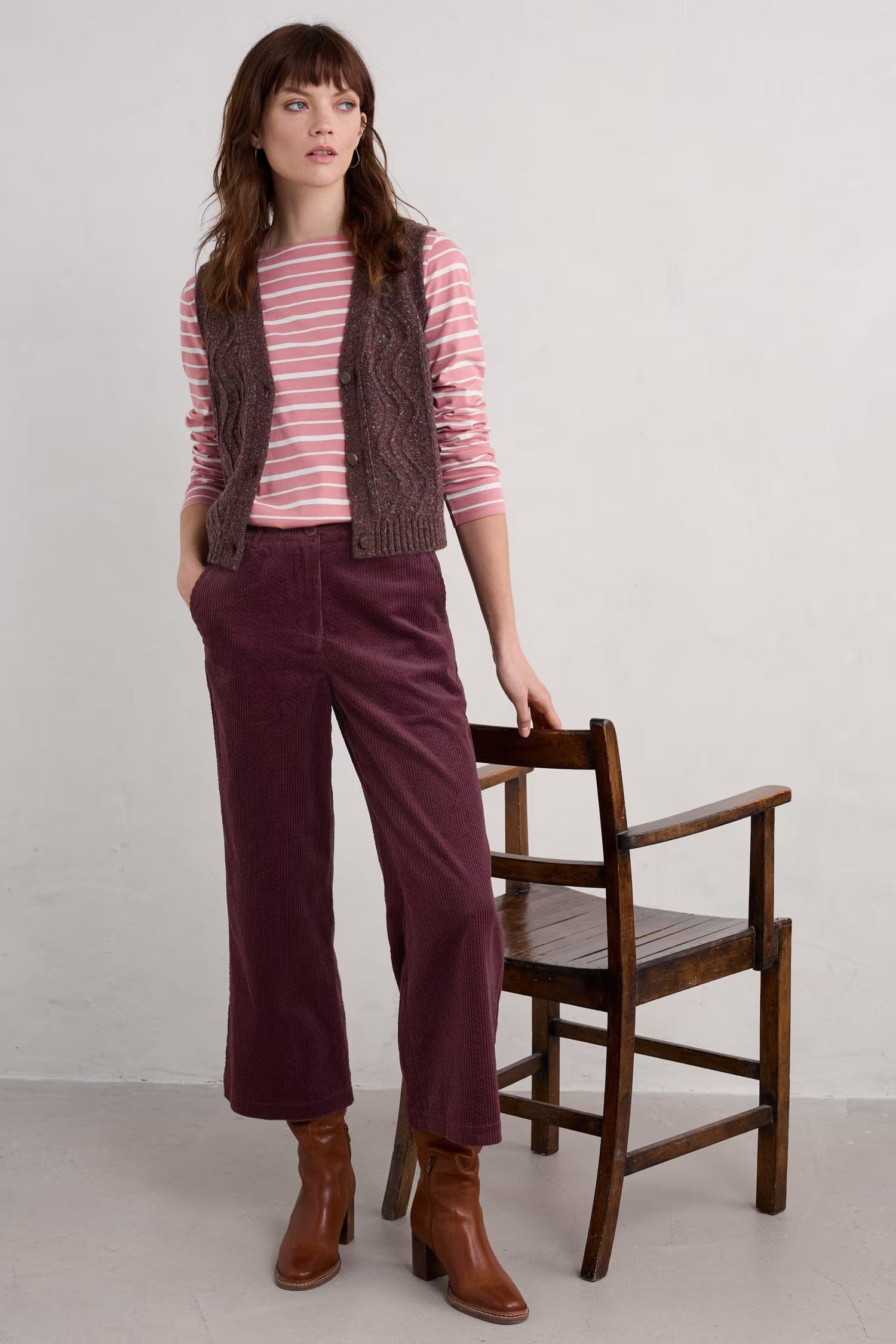 Seasalt Sailor Shirt - Falmouth Shore Pink Grass Chalk
