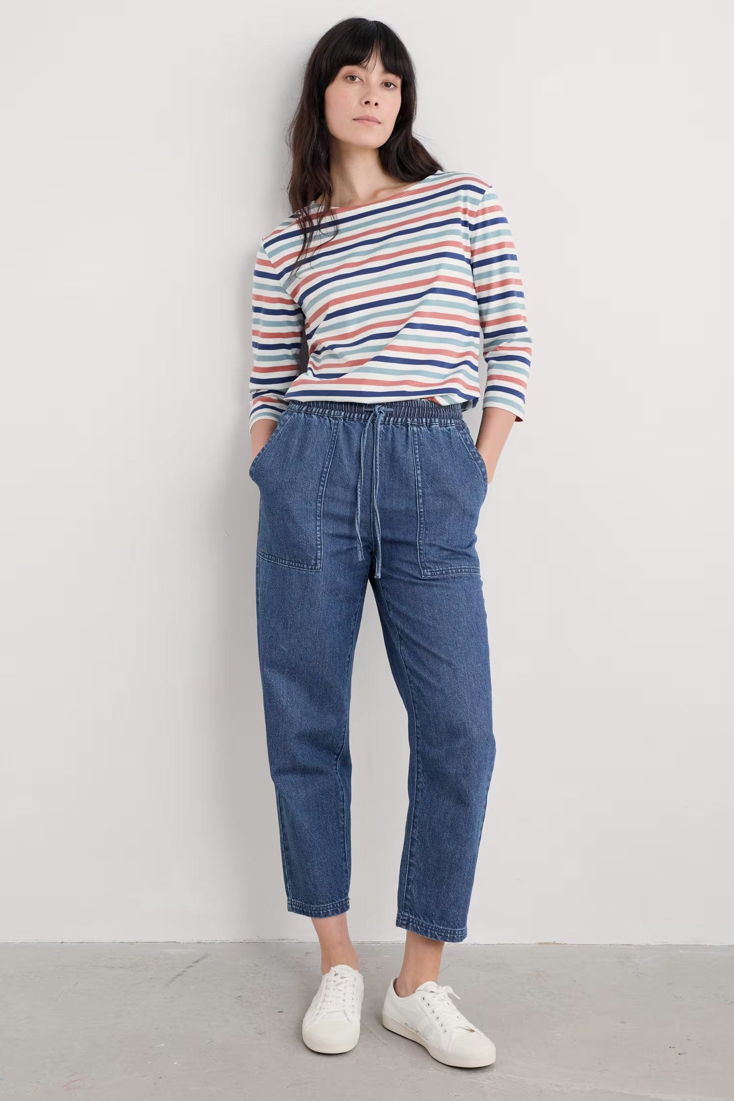 Seasalt Sailor Top - Tri Mini Cornish Chalk Rose Dew