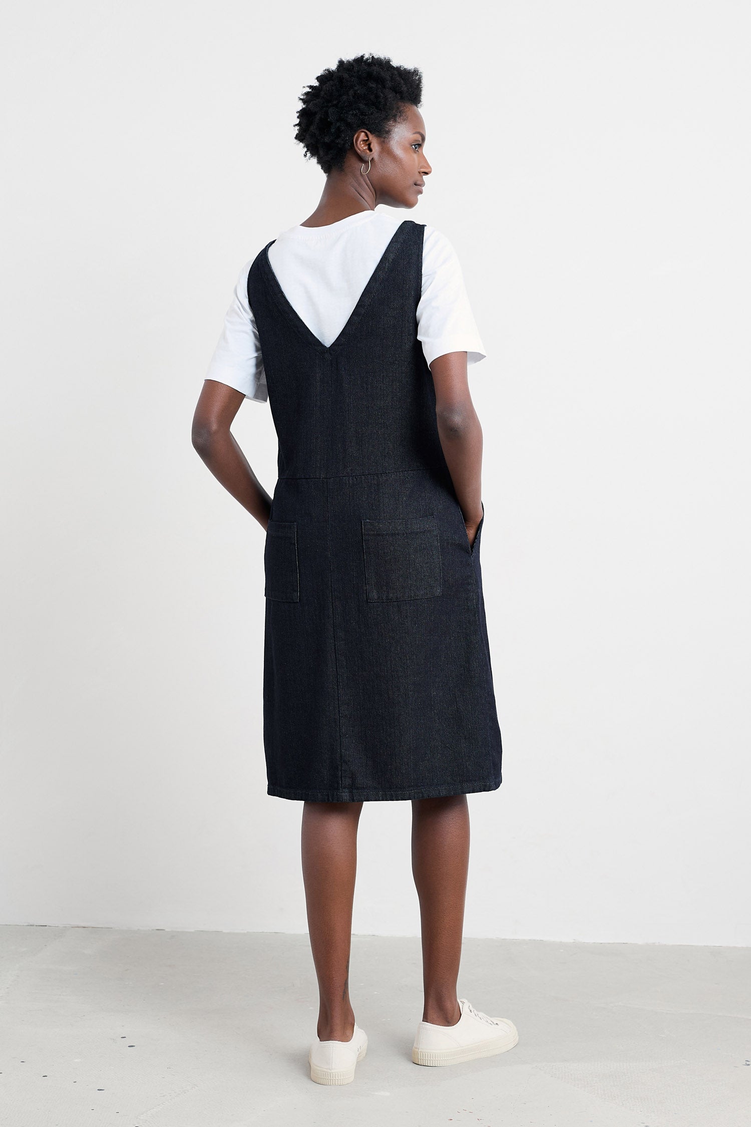 Seasalt Salt Weave Knee Length Pinafore - Dark Wash