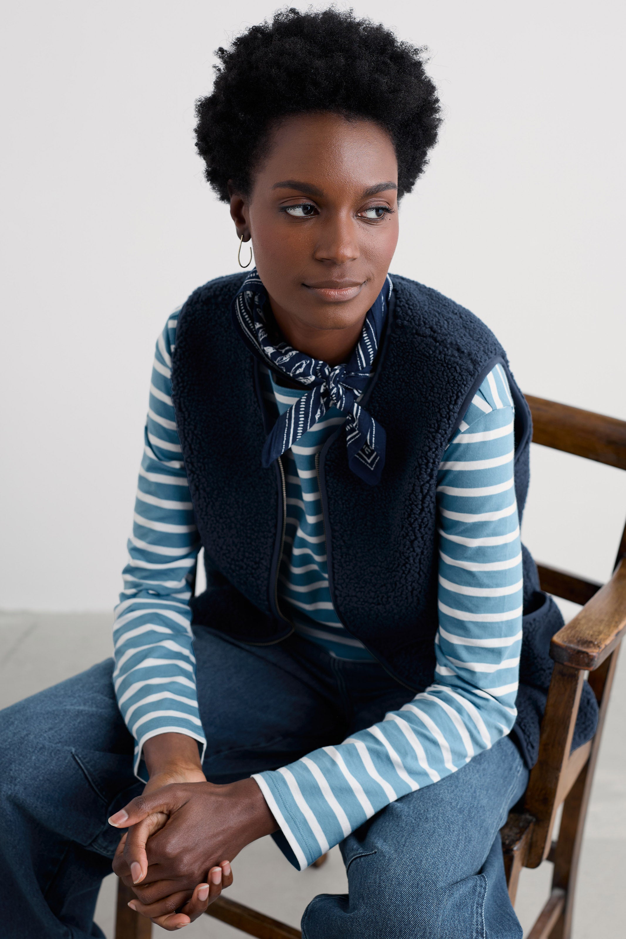 Seasalt Sea Buckthorne Borg Gilet - Maritime