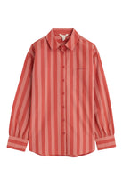Seasalt Sea Path Shirt - Scallion Stripe Dark Cinnamon