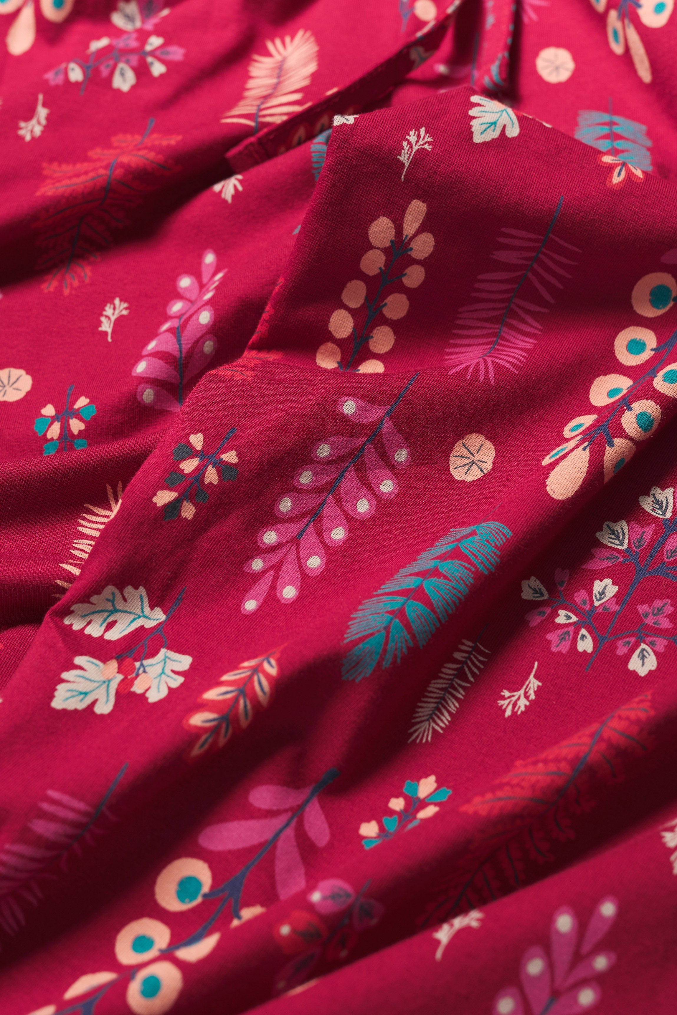 Seasalt Setting Sun Cotton Jersey Pyjamas - Botanical Woodland Jam