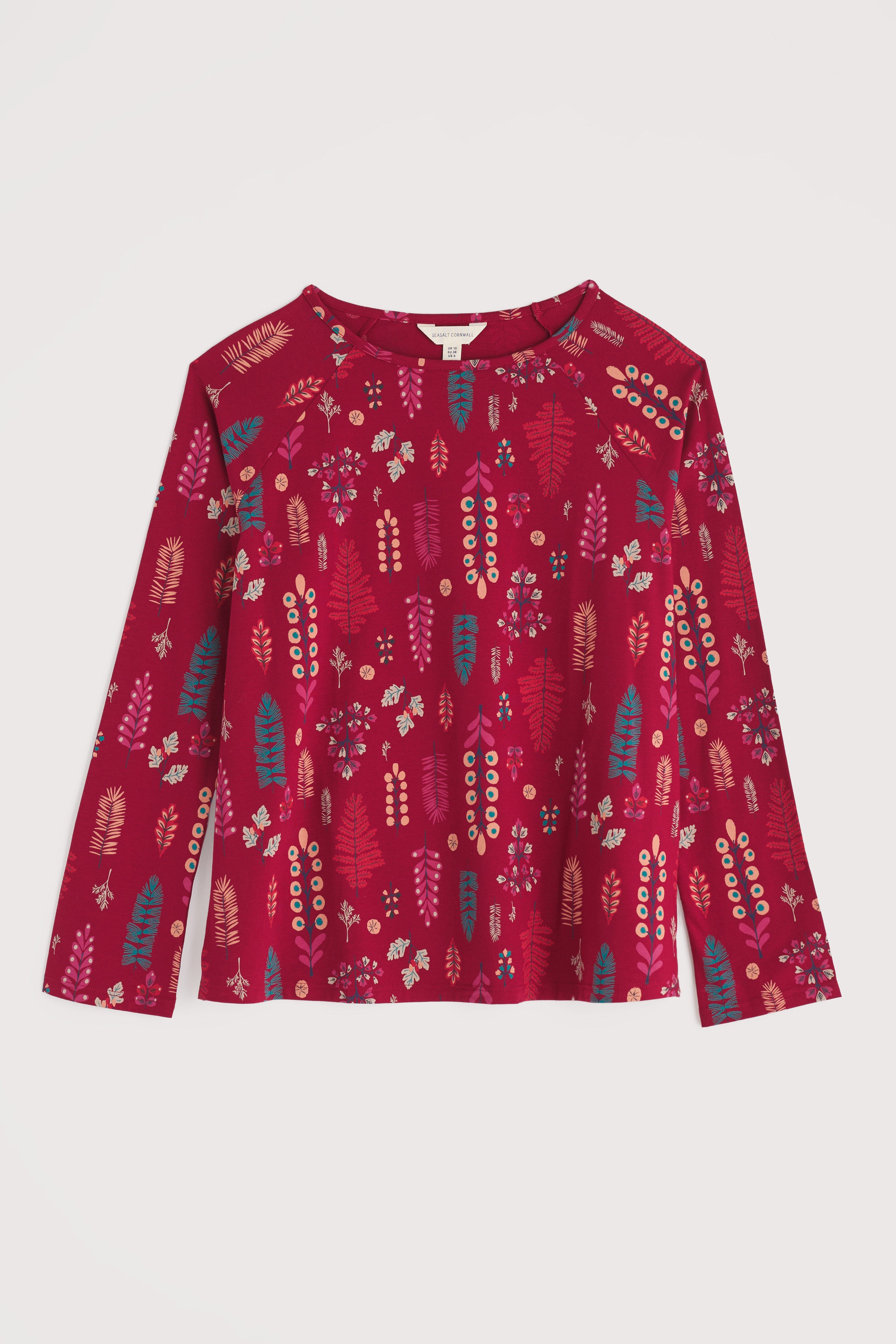 Seasalt Setting Sun Cotton Jersey Pyjamas - Botanical Woodland Jam