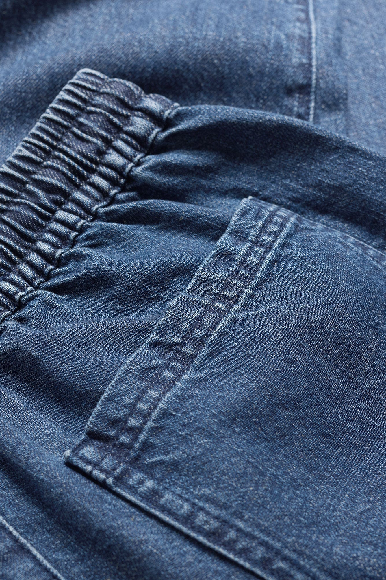 Seasalt Sholl Denim-Linen Trousers - Mid Wash