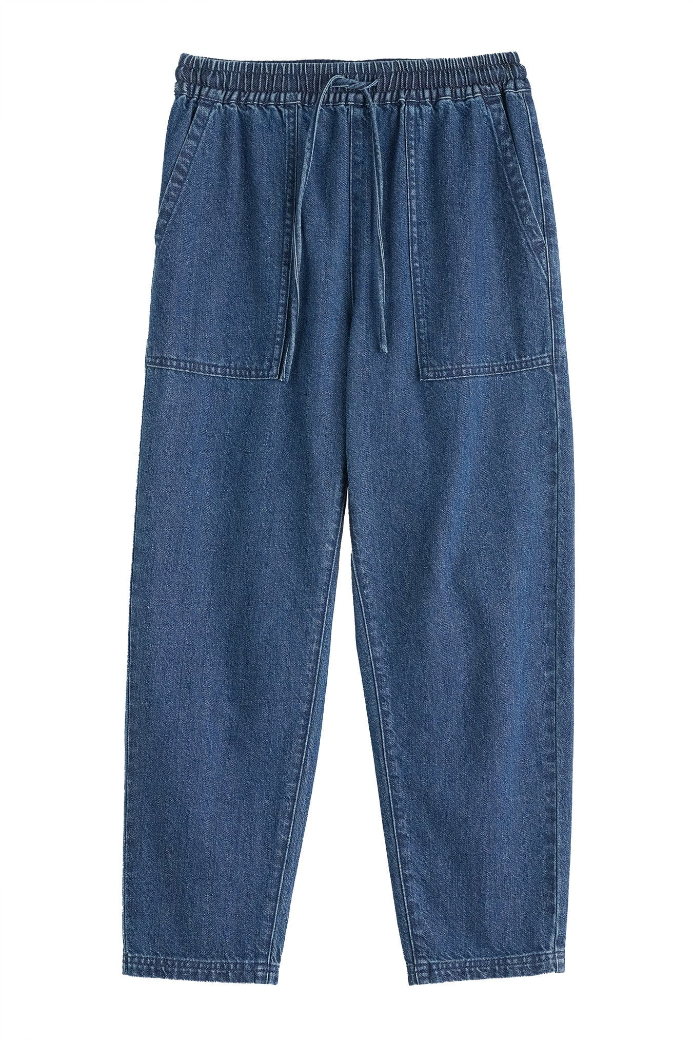 Seasalt Sholl Denim-Linen Trousers - Mid Wash