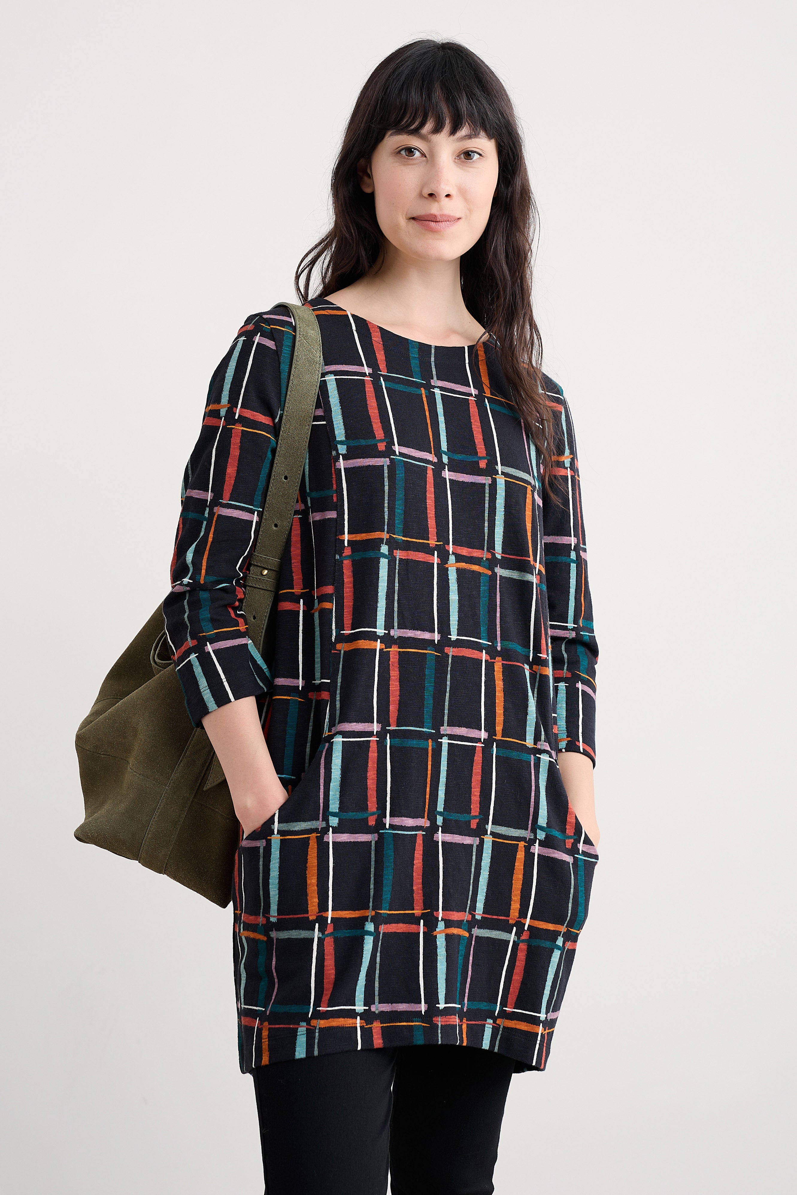 Seasalt Shore Foraging Tunic - Rock Check Onyx