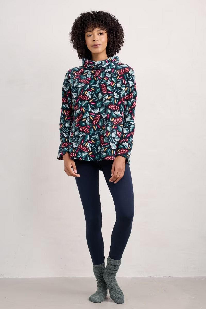 Seasalt Snugsoft Top - Sunlit Leaves Dark Jade