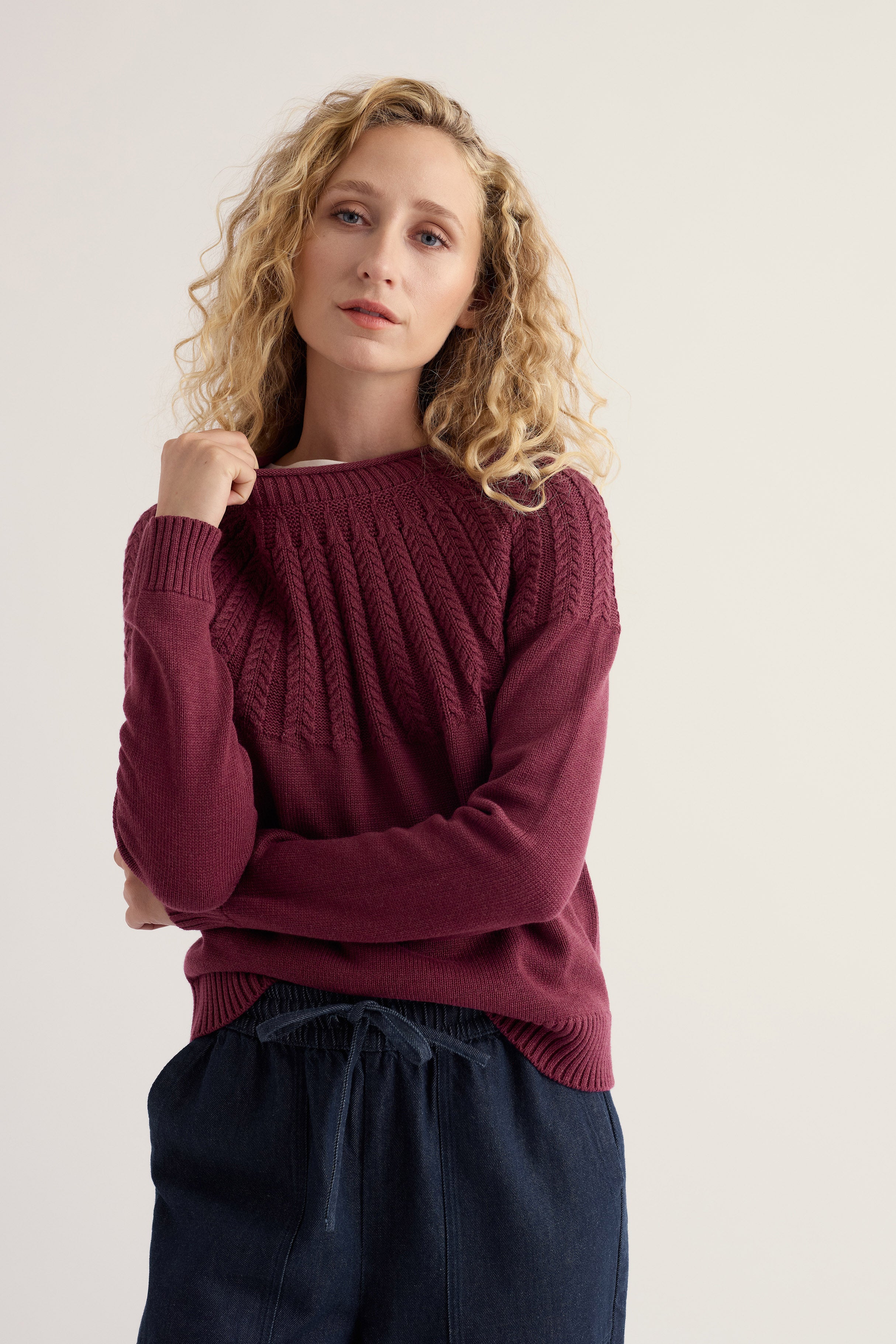Seasalt Stone Chat Jumper - Plum Berry