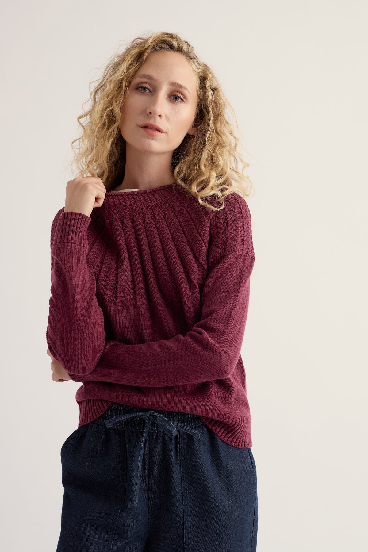 Seasalt Stone Chat Jumper - Plum Berry