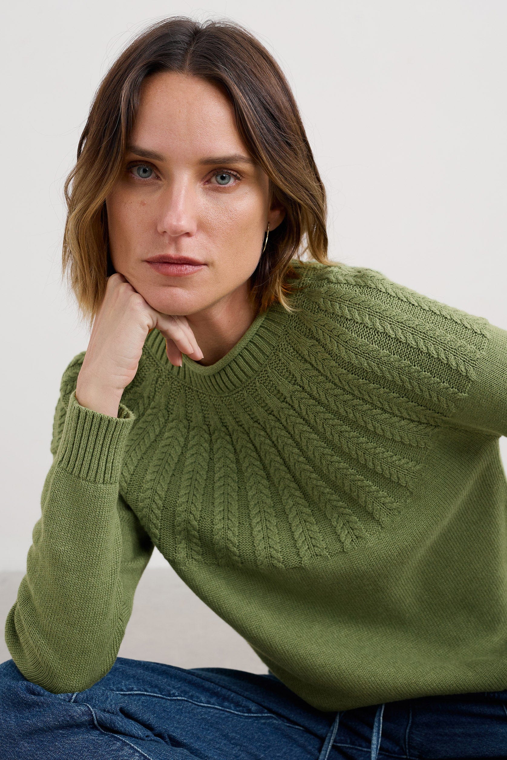 Seasalt Stone Chat Organic Cotton Jumper - Moss