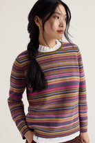 Seasalt Striped Makers Jumper - Ripple Marks Fern Moss Multi