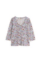 Seasalt Studio 3/4 Button-Through Top - Wild Borders Chalk