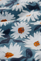 Seasalt Studio Glass V-Neck Jersey Top - Arty Daisy Dusky Jade