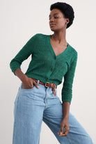 Seasalt Sweet Day Organic Cotton Cardigan - Pine Shoots