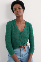 Seasalt Sweet Day Organic Cotton Cardigan - Pine Shoots