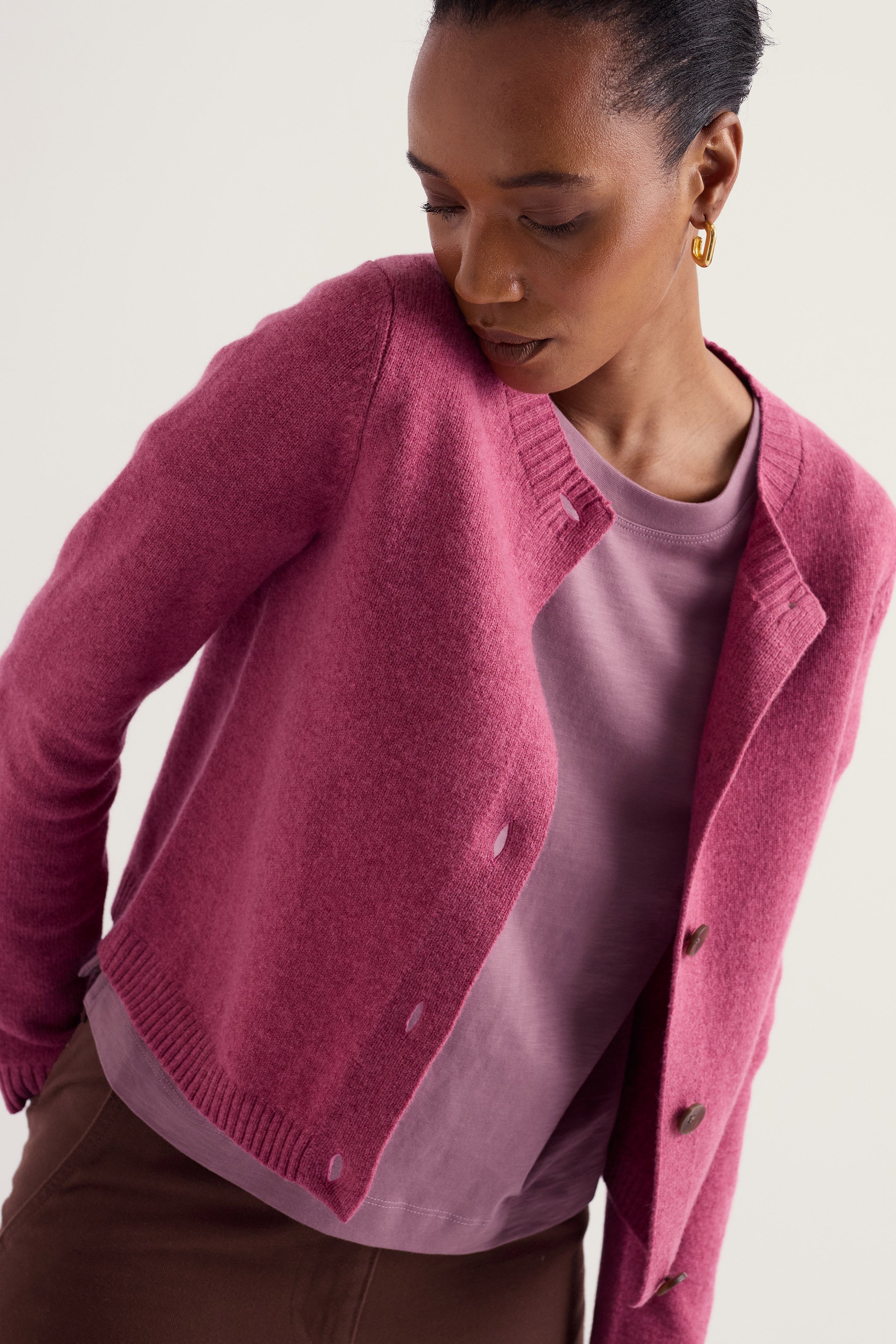 Seasalt Tern Tide Merino Blend Cardigan - Rosa