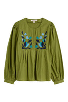 Seasalt Thornapple Organic Cotton Embroidered Shirt - Dark Citron