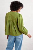 Seasalt Thornapple Organic Cotton Embroidered Shirt - Dark Citron