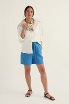 Seasalt Tide Flow Linen Shorts - Sailboats